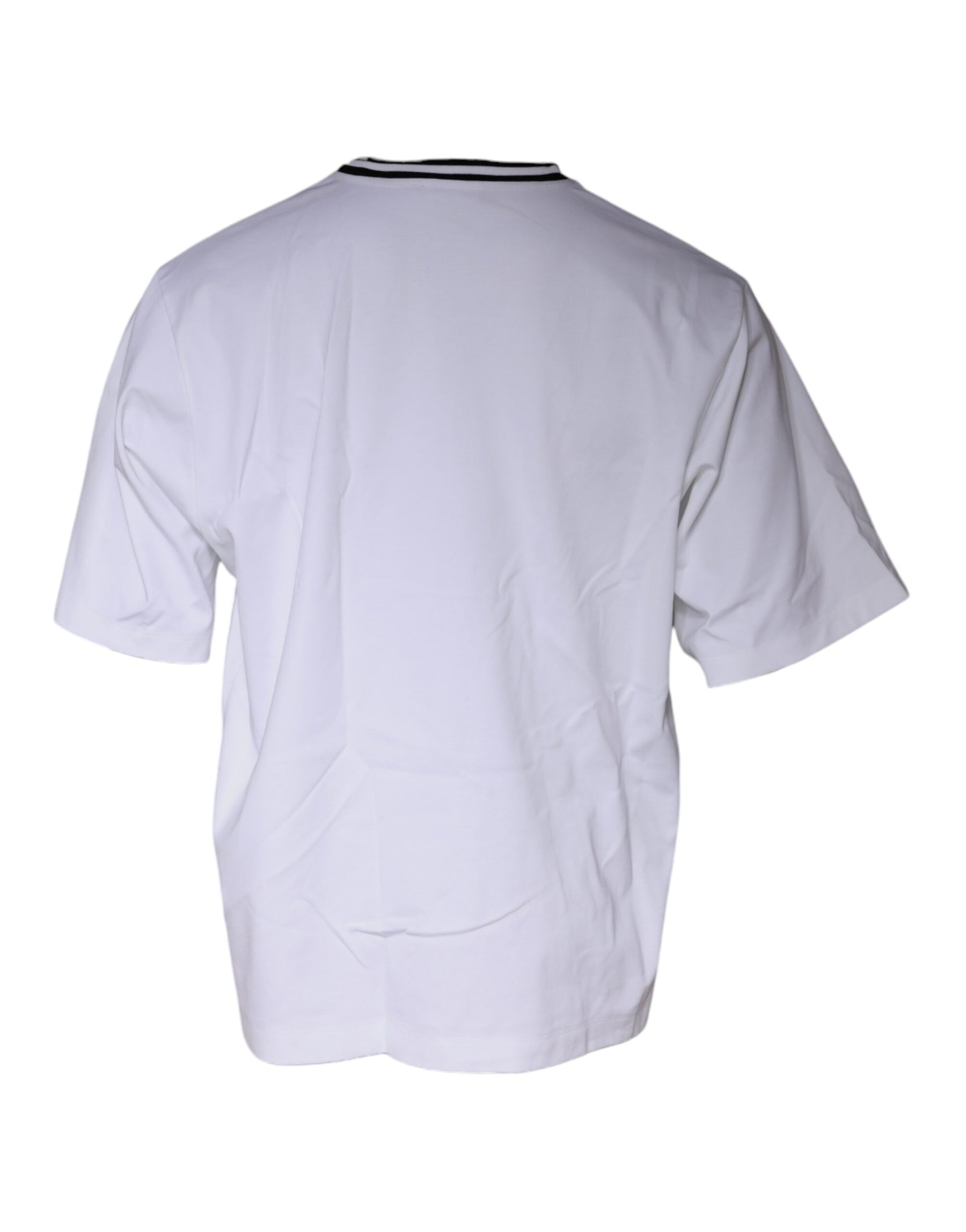 Dolce & Gabbana White Logo Print Crew Neck T-shirt | Regal Royce