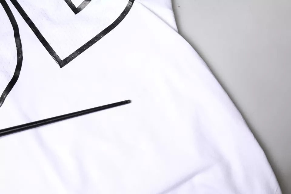 Dolce & Gabbana White Logo Print Crew Neck T-shirt | Regal Royce