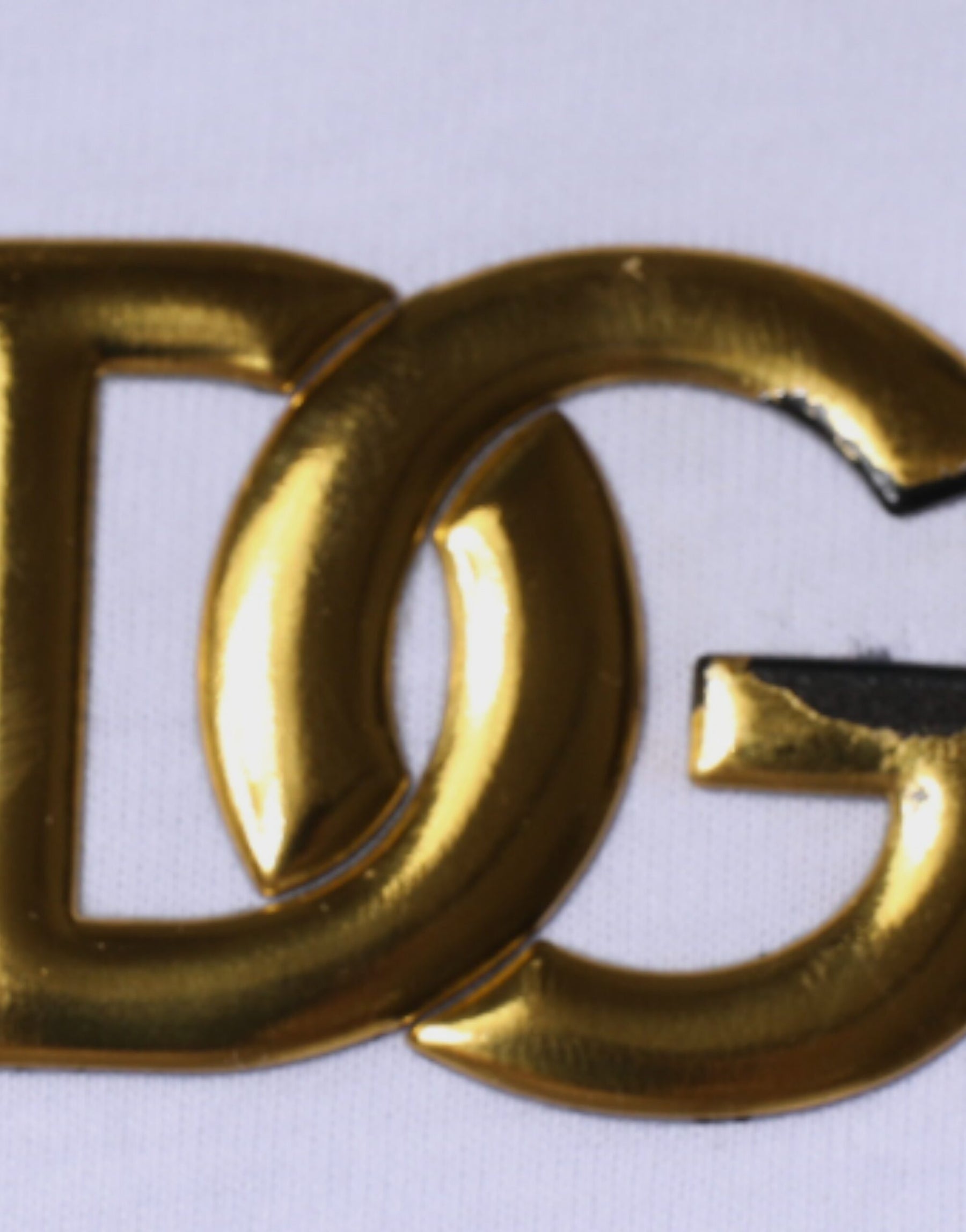 Dolce & Gabbana White Logo Cotton Vneck Short Sleeve T-shirt | Regal Royce