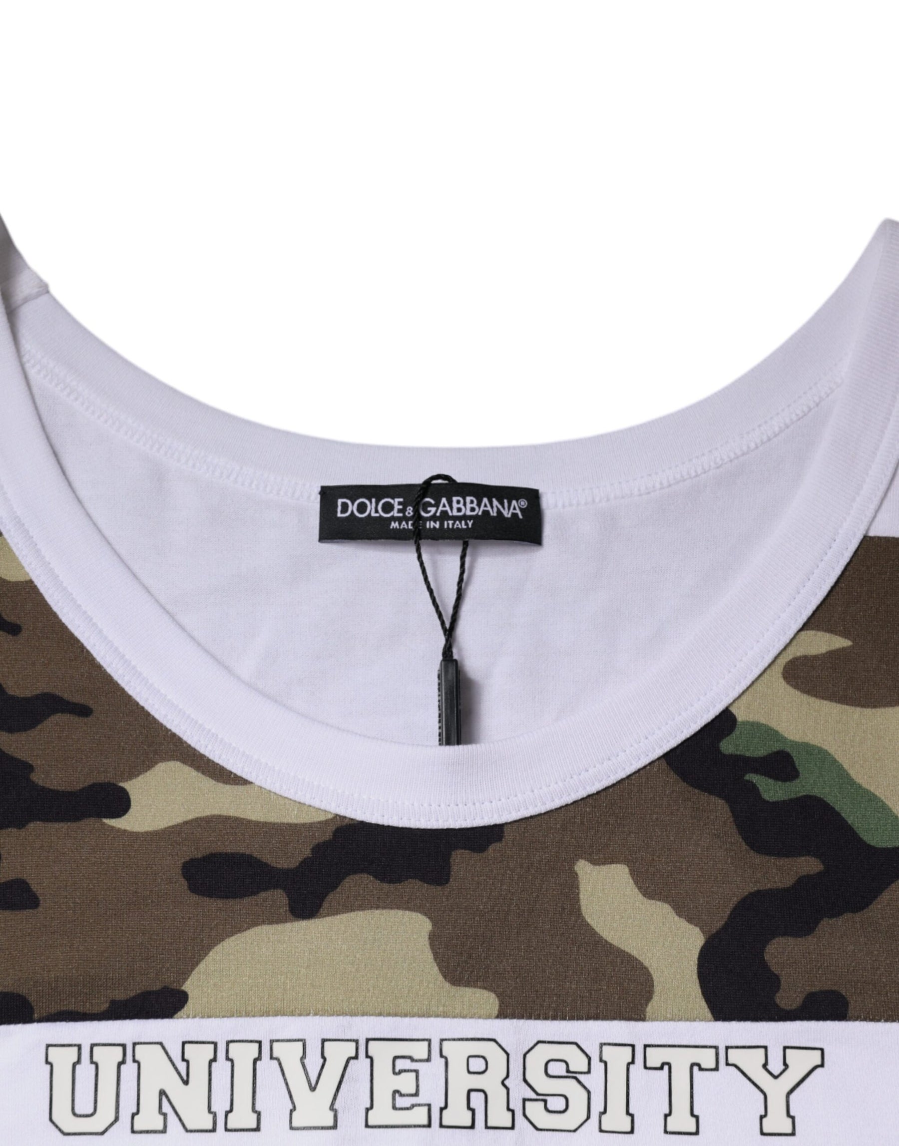 Dolce & Gabbana White Camouflage Tank Sleeveless T-shirt | Regal Royce