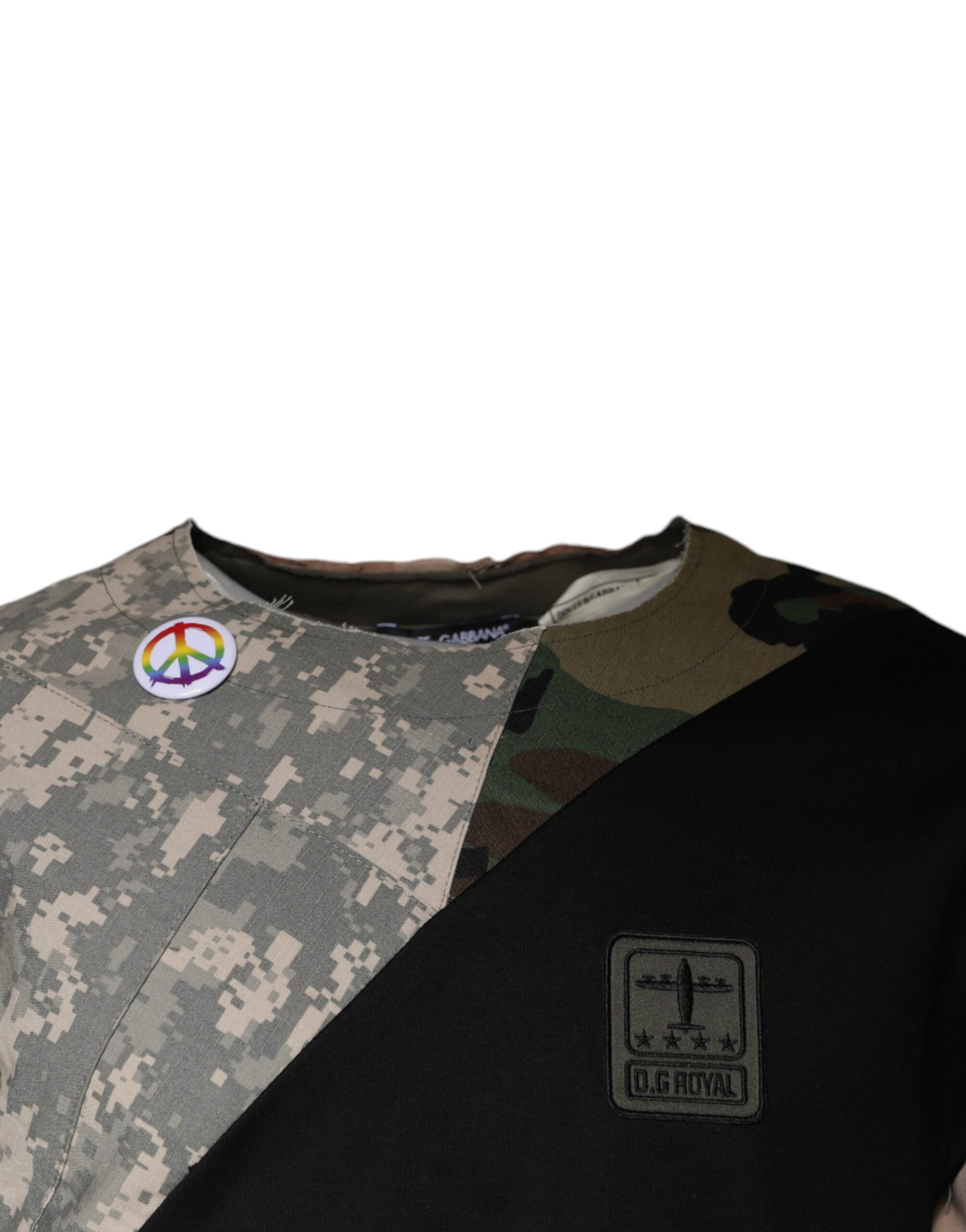 Dolce & Gabbana Multicolor Camouflage Cotton Round Neck T-shirt | Regal Royce