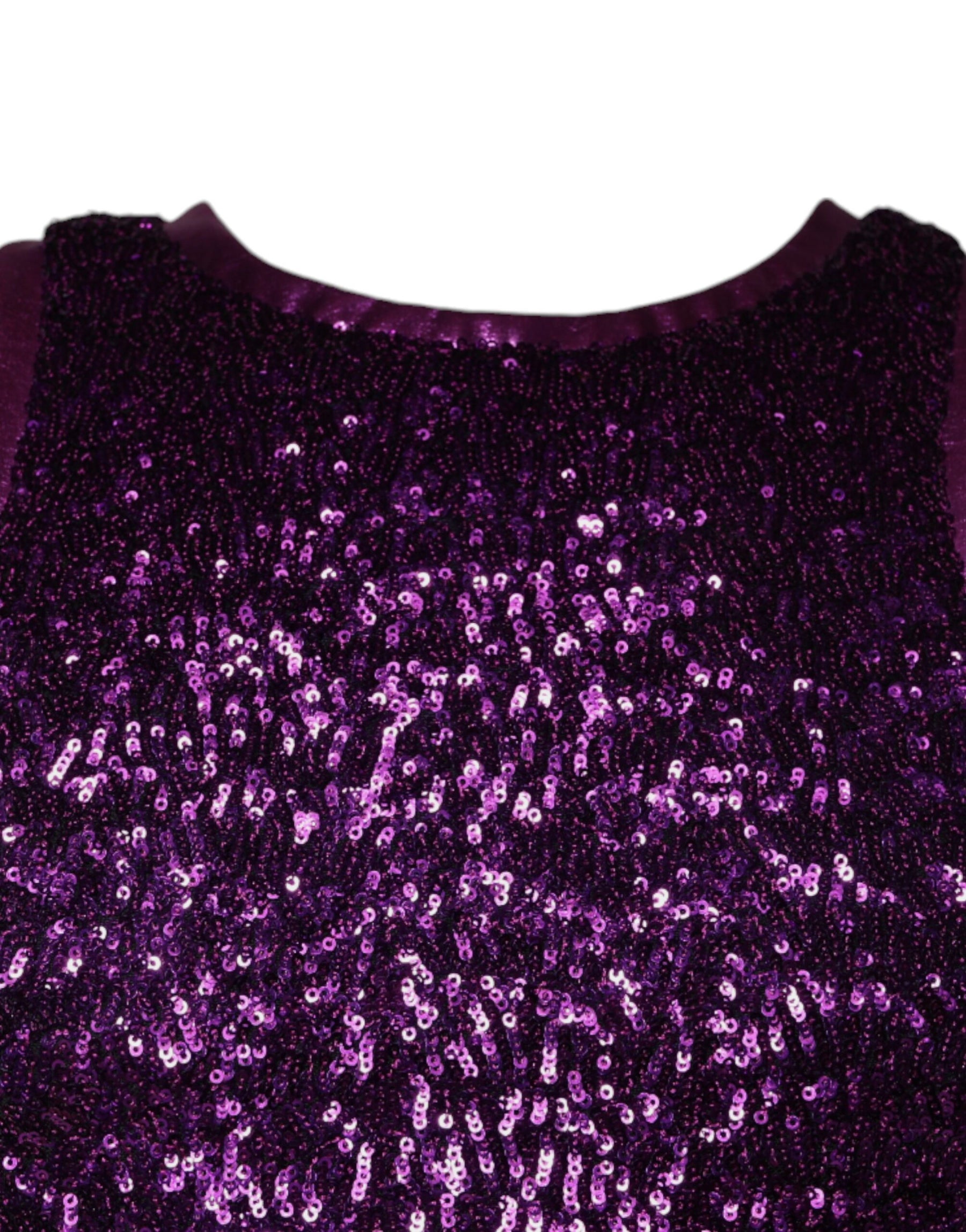 Dolce & Gabbana Purple Sequin Round Neck Sleeveless T-shirt | Regal Royce