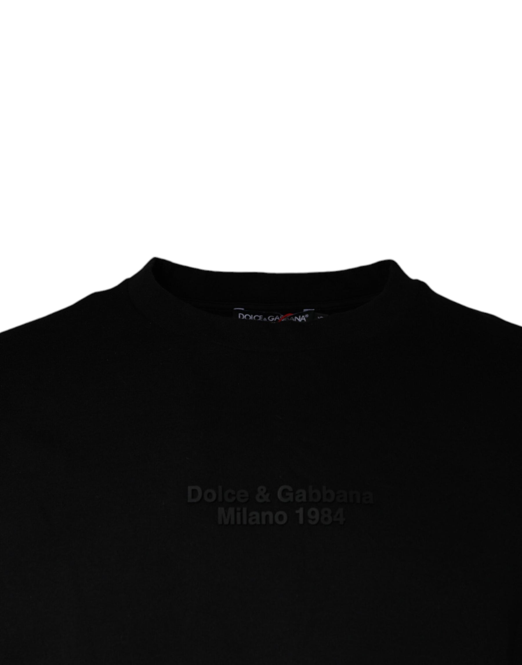 Dolce & Gabbana Black Leopard Cotton Short Sleeves T-shirt | Regal Royce