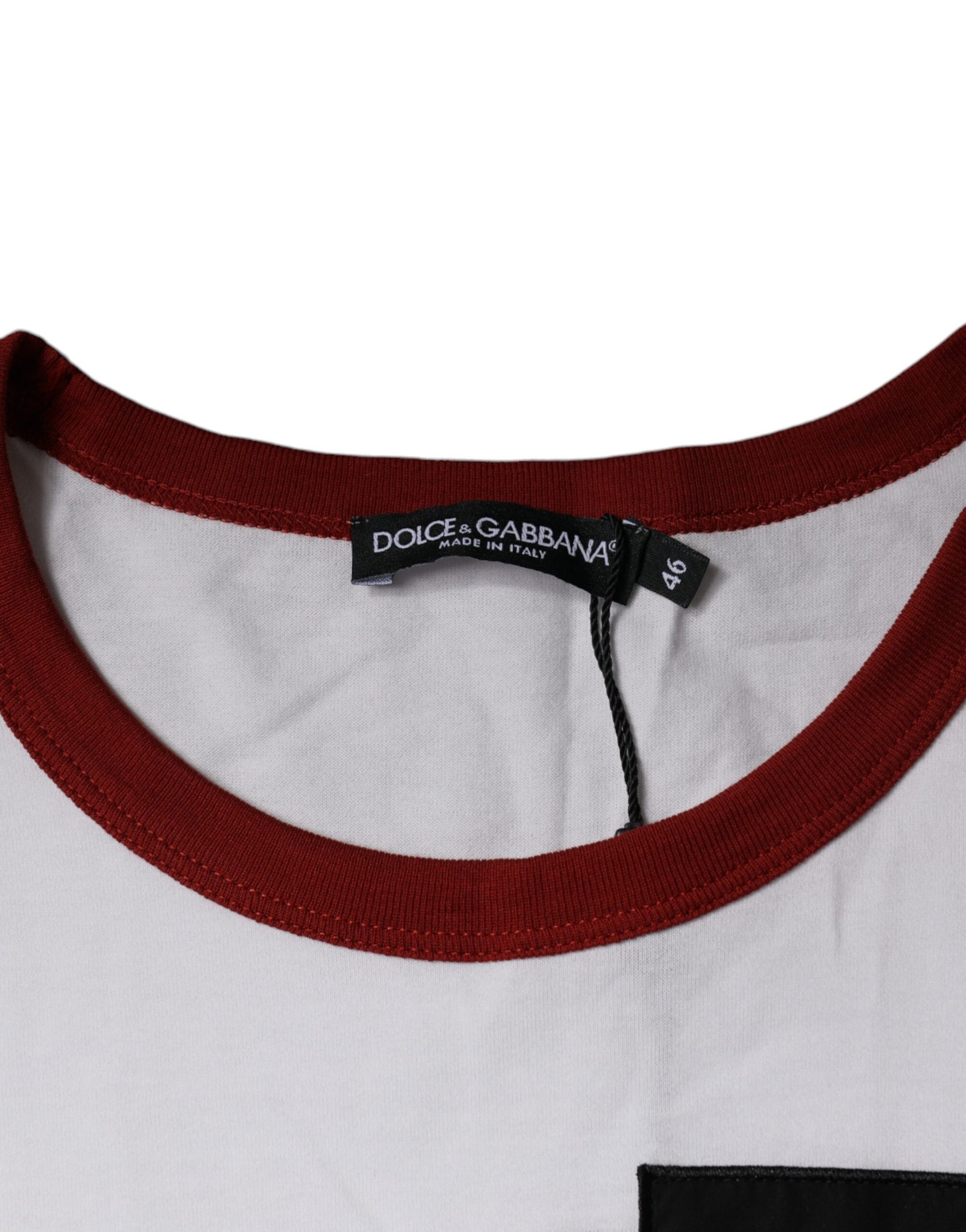 Dolce & Gabbana White Graphic Print Cotton Crew Neck T-shirt | Regal Royce