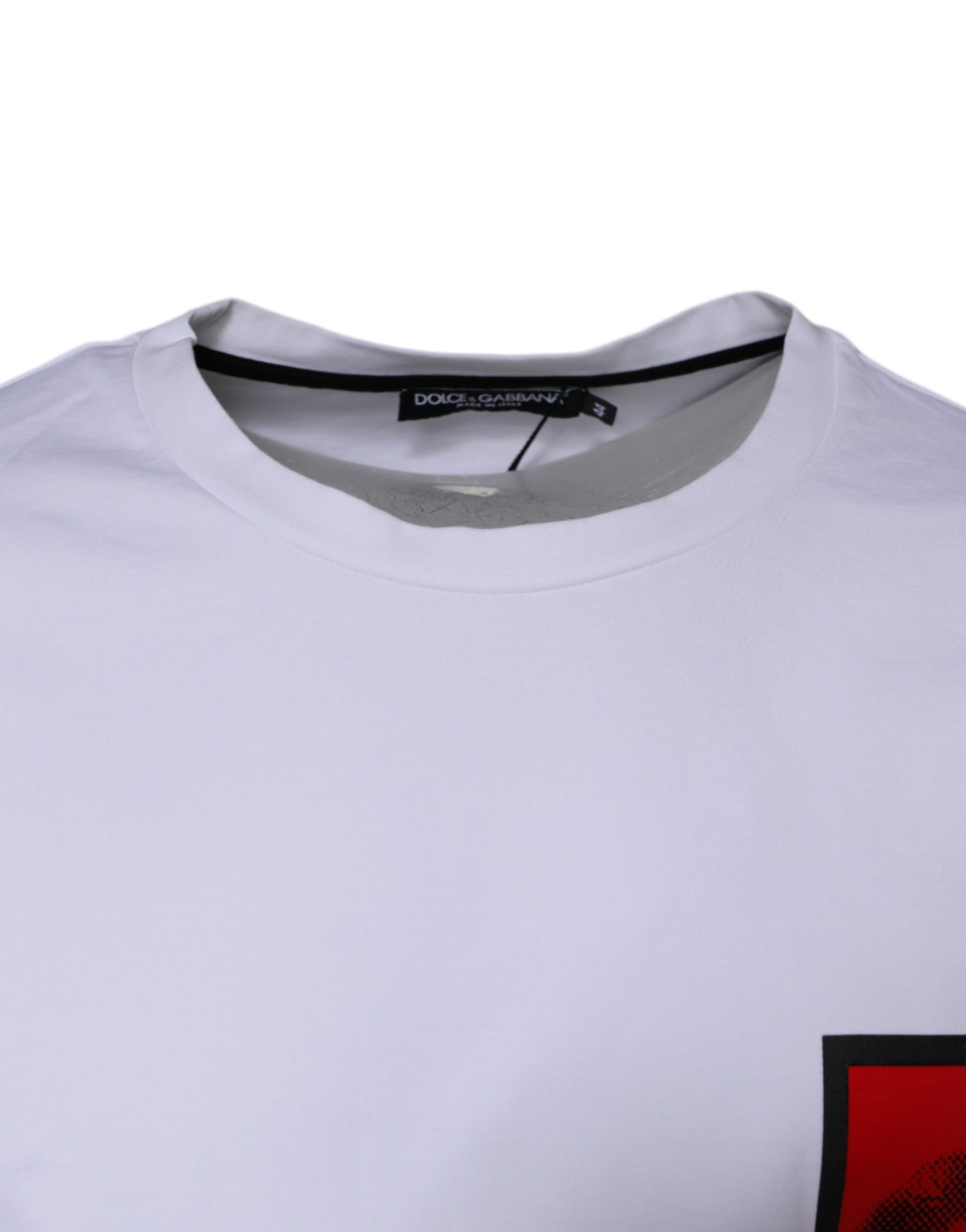 Dolce & Gabbana White Red Lips Print Cotton T-shirt | Regal Royce