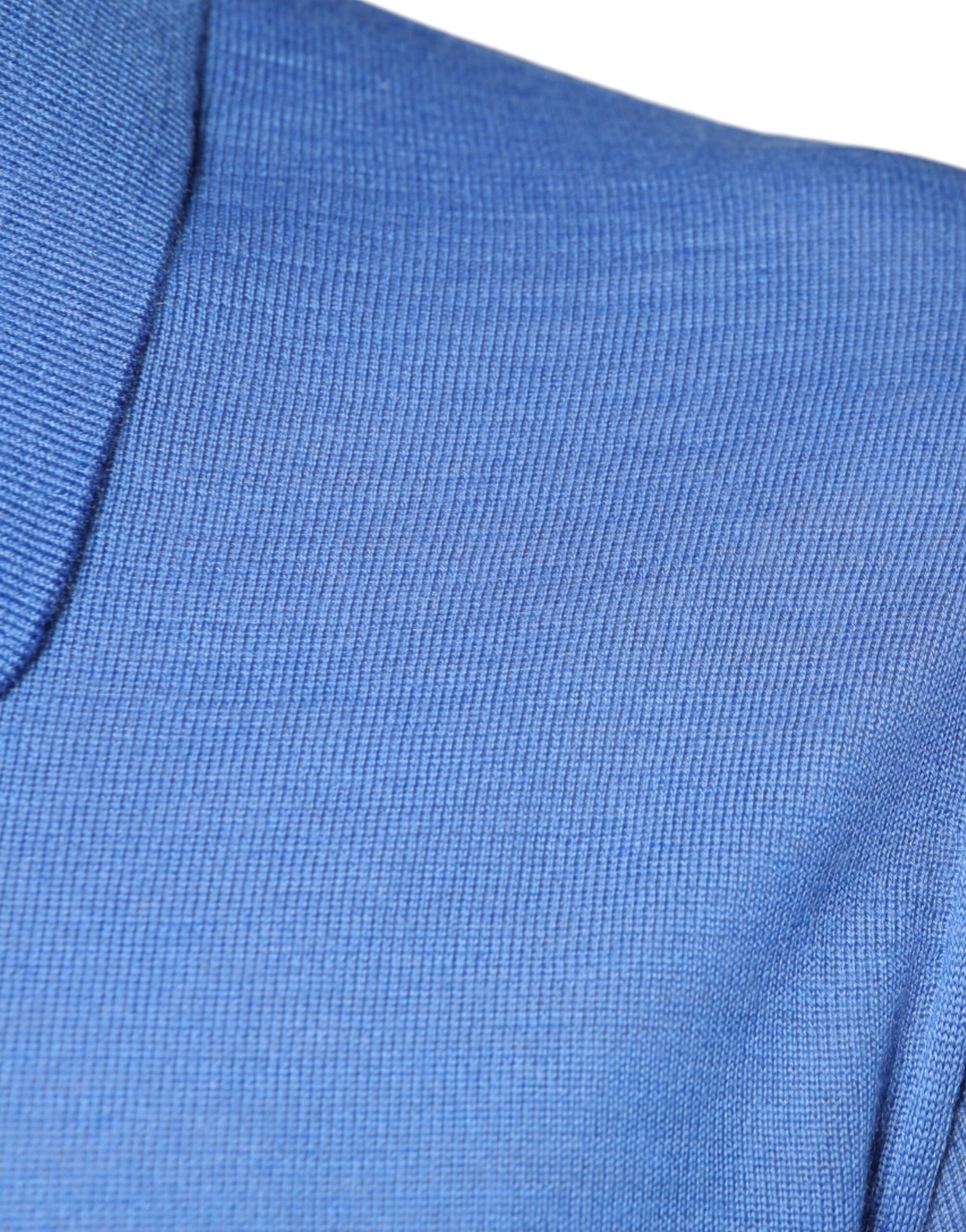 Dolce & Gabbana Blue Cashmere Short Sleeves Men Polo T-shirt | Regal Royce