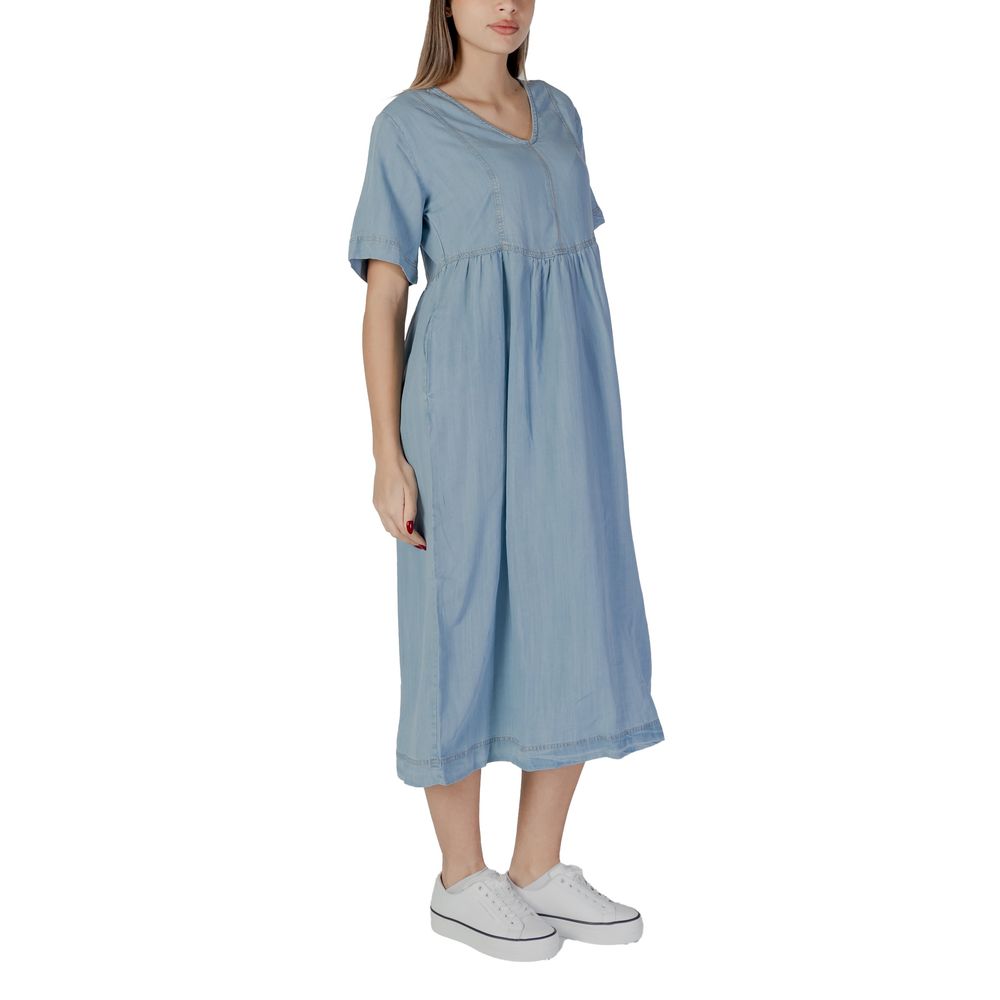 B.Young Light Blue Cotton Long Dress | Regal Royce
