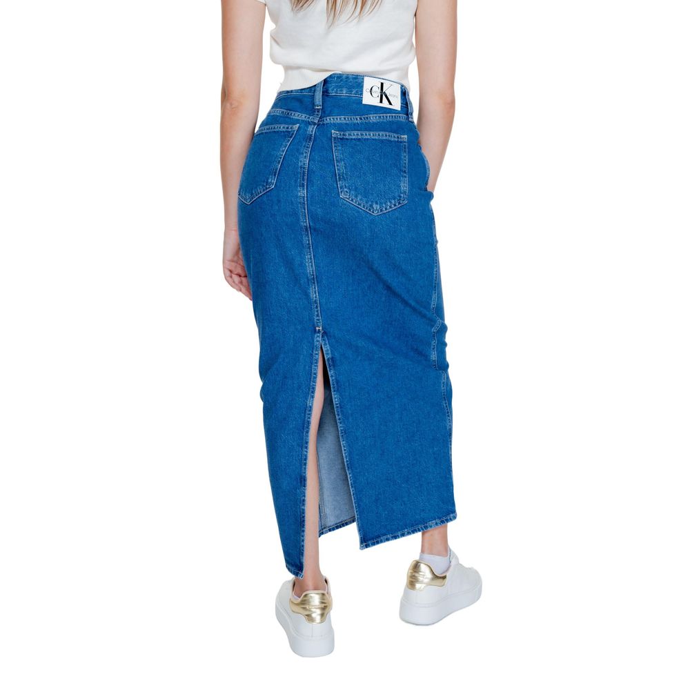 Calvin Klein Jeans Blue Cotton Long Skirt | Regal Royce