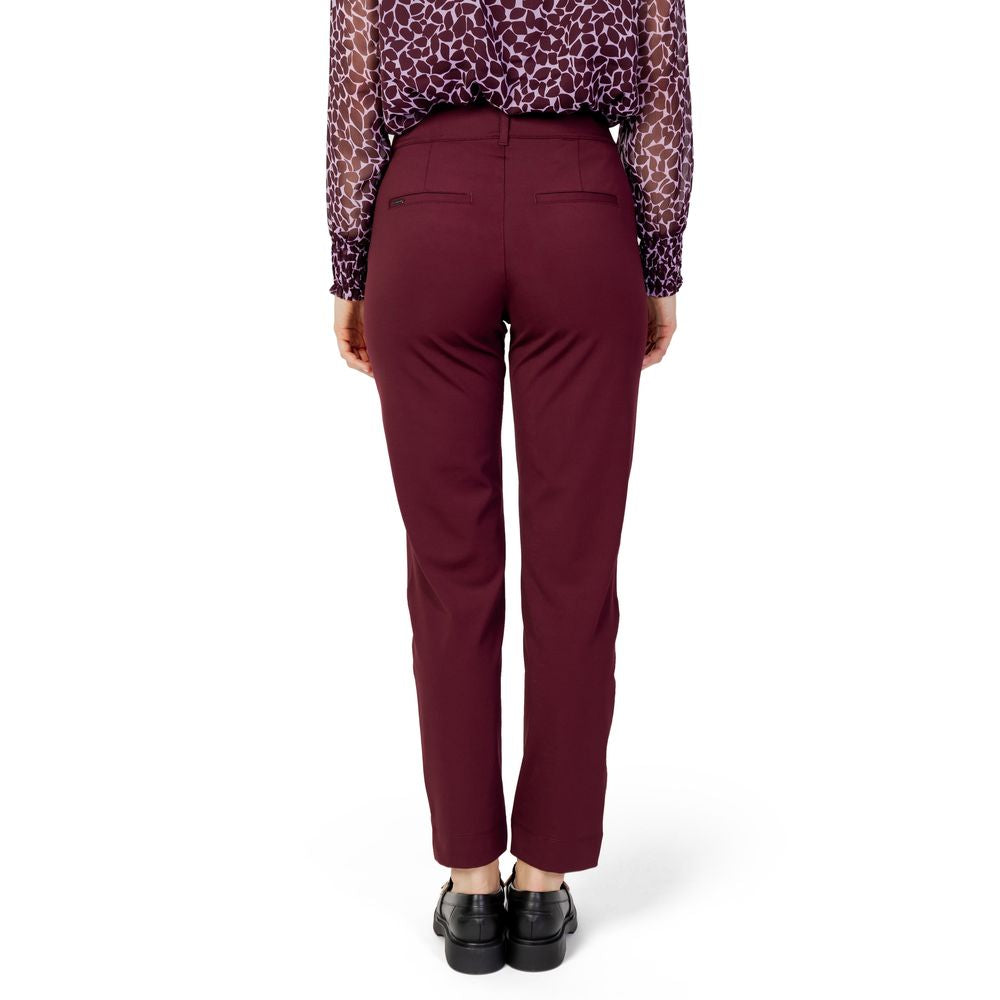 Street One Bordeaux Polyester Casual Pants