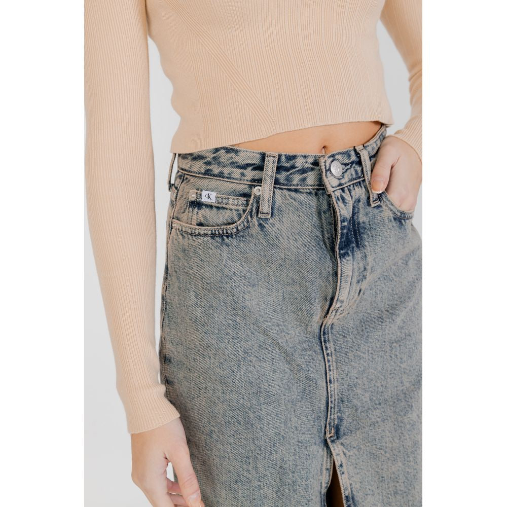 Calvin Klein Jeans Blue Cotton Long Skirt | Regal Royce