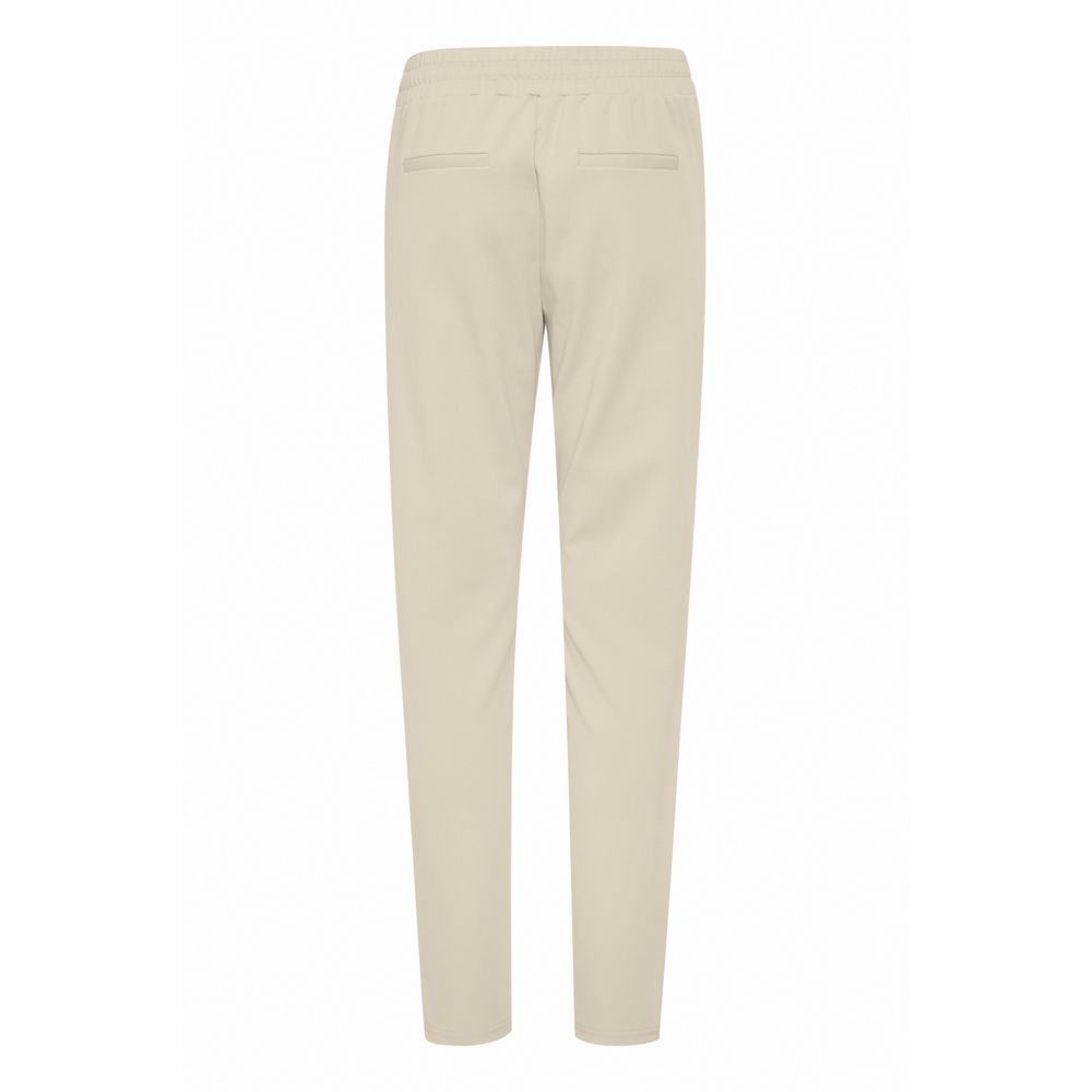 ICHI Beige Polyester Pants | Regal Royce