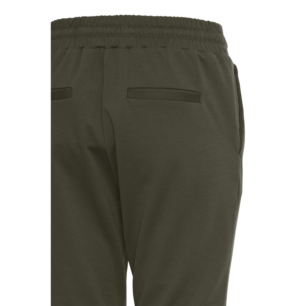 ICHI Green Polyester Casual Pants | Regal Royce