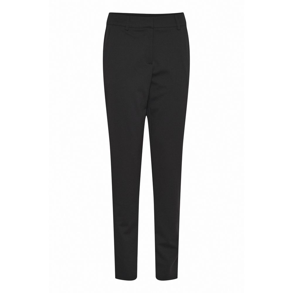 ICHI Black Recycled Polyester Dress Pants | Regal Royce