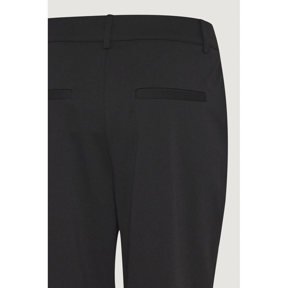 ICHI Black Recycled Polyester Dress Pants | Regal Royce