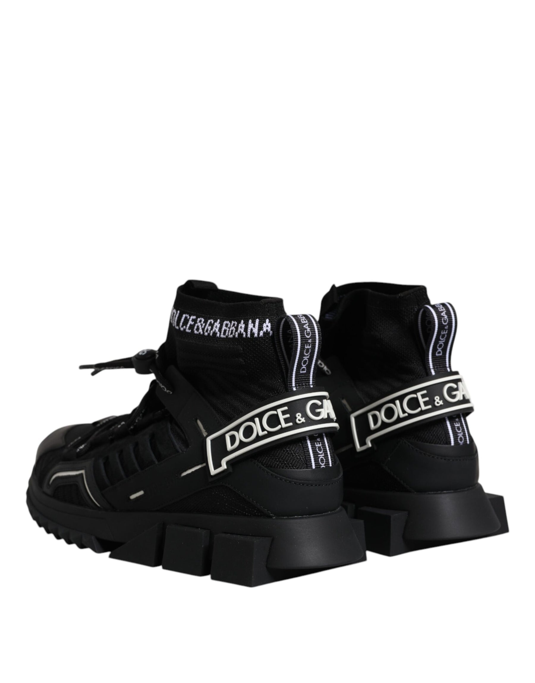 Dolce & Gabbana Black Sorrento Logo Men Sneakers Socks Shoes | Regal Royce