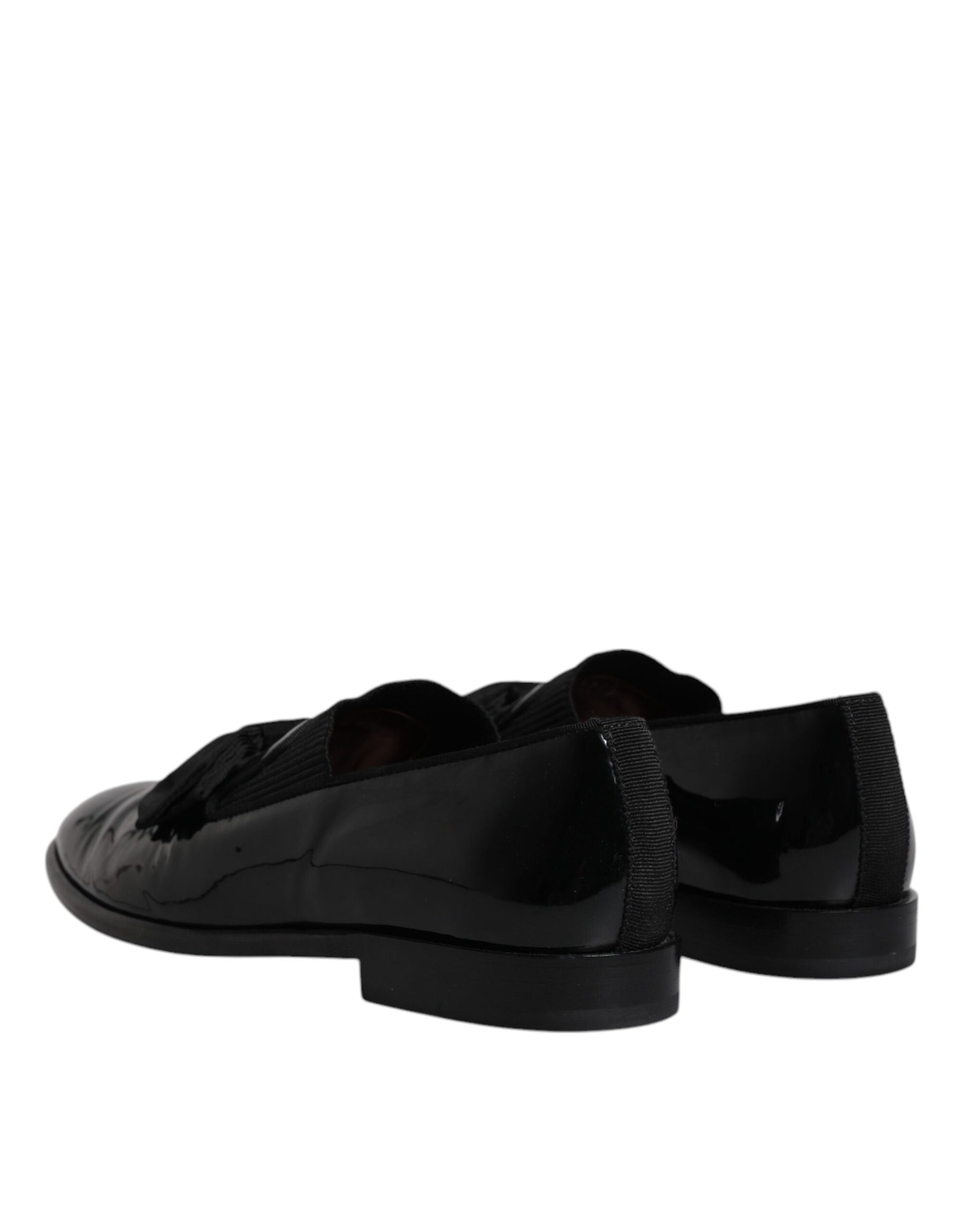 Dolce & Gabbana Black Leather Loafers Men Formal Dress Shoes | Regal Royce