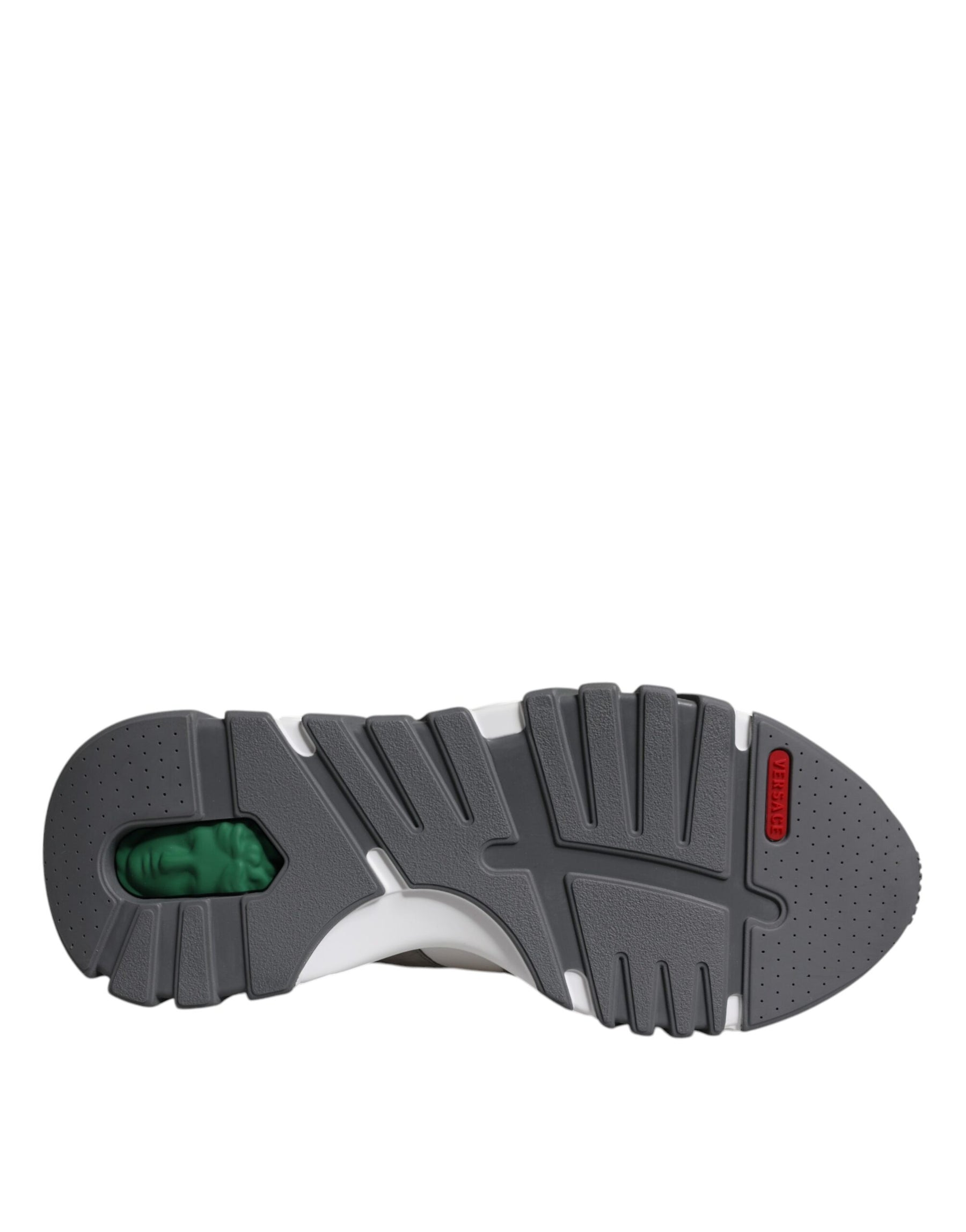 Versace Grey Leather Neoprene Chunky Low Top Squalo Sneakers Shoes | Regal Royce