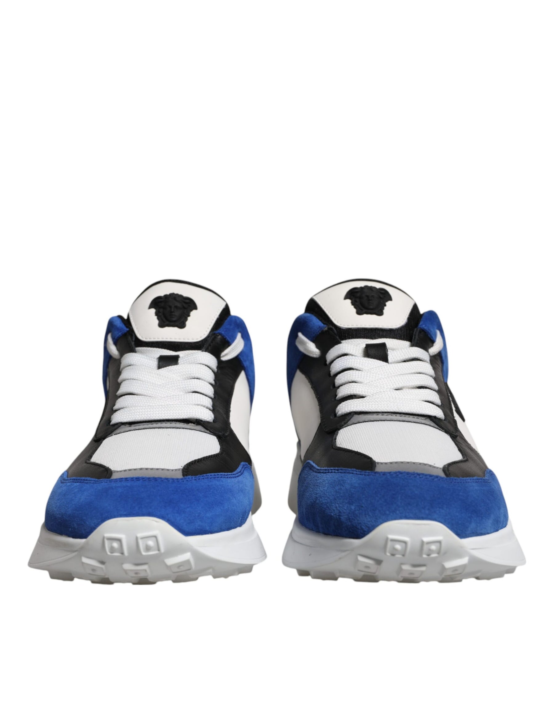 Versace Multicolor Canvas Quad Fabric Medusa Low Top Sneakers Shoes | Regal Royce