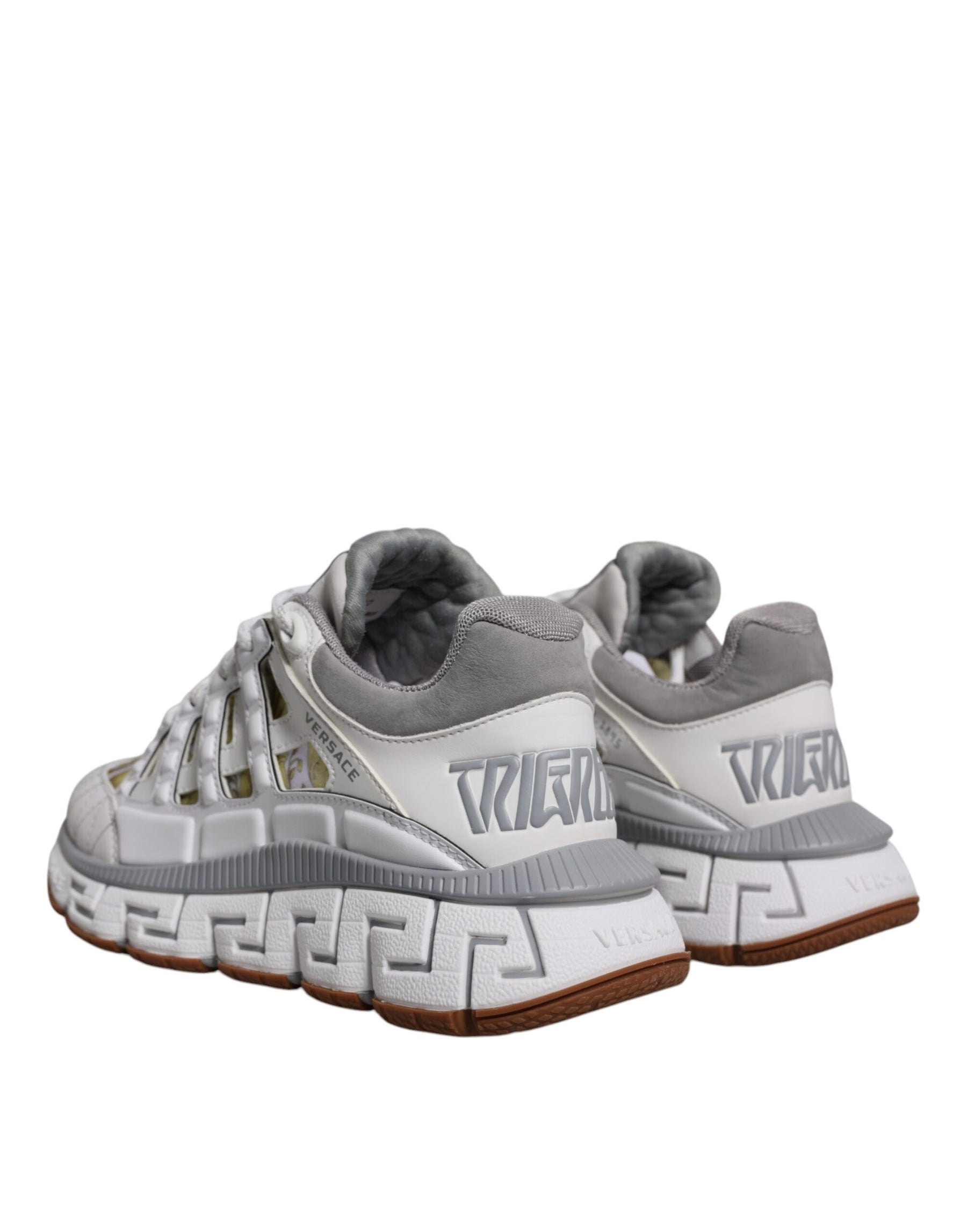 Versace White Trigreca Barocco Print Low Top Sneakers Shoes | Regal Royce