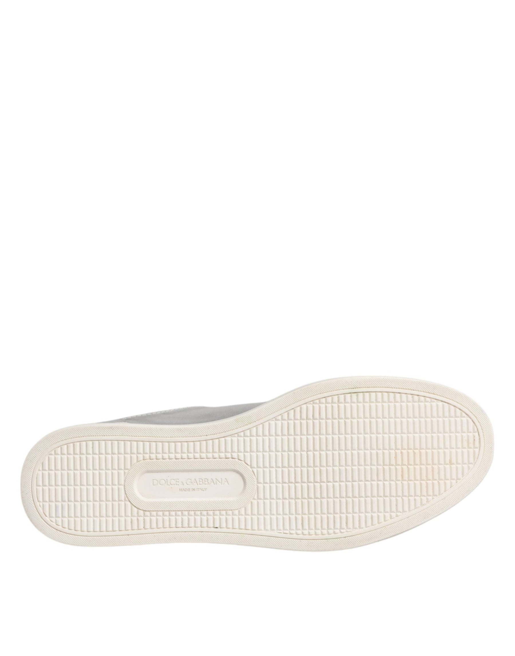 Dolce & Gabbana Silver London Low Top Leather Sneakers Shoes | Regal Royce