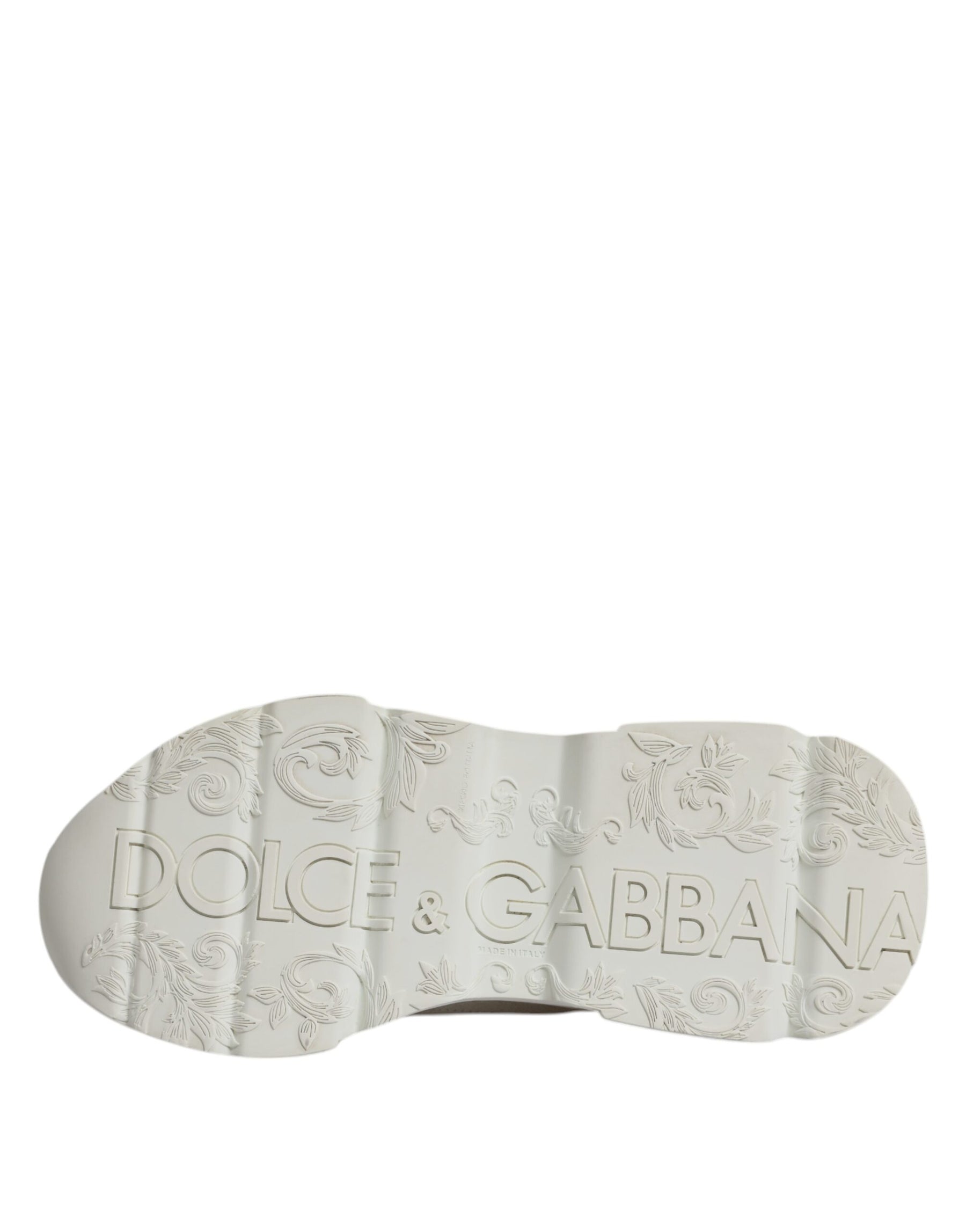 Dolce & Gabbana White Leather Daymaster Low Top Sneaker Shoes | Regal Royce