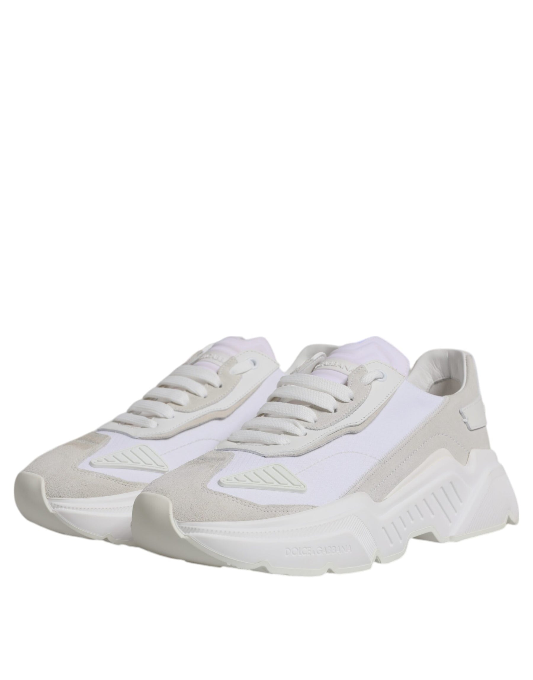 Dolce & Gabbana White Leather Daymaster Low Top Sneakers Shoes | Regal Royce