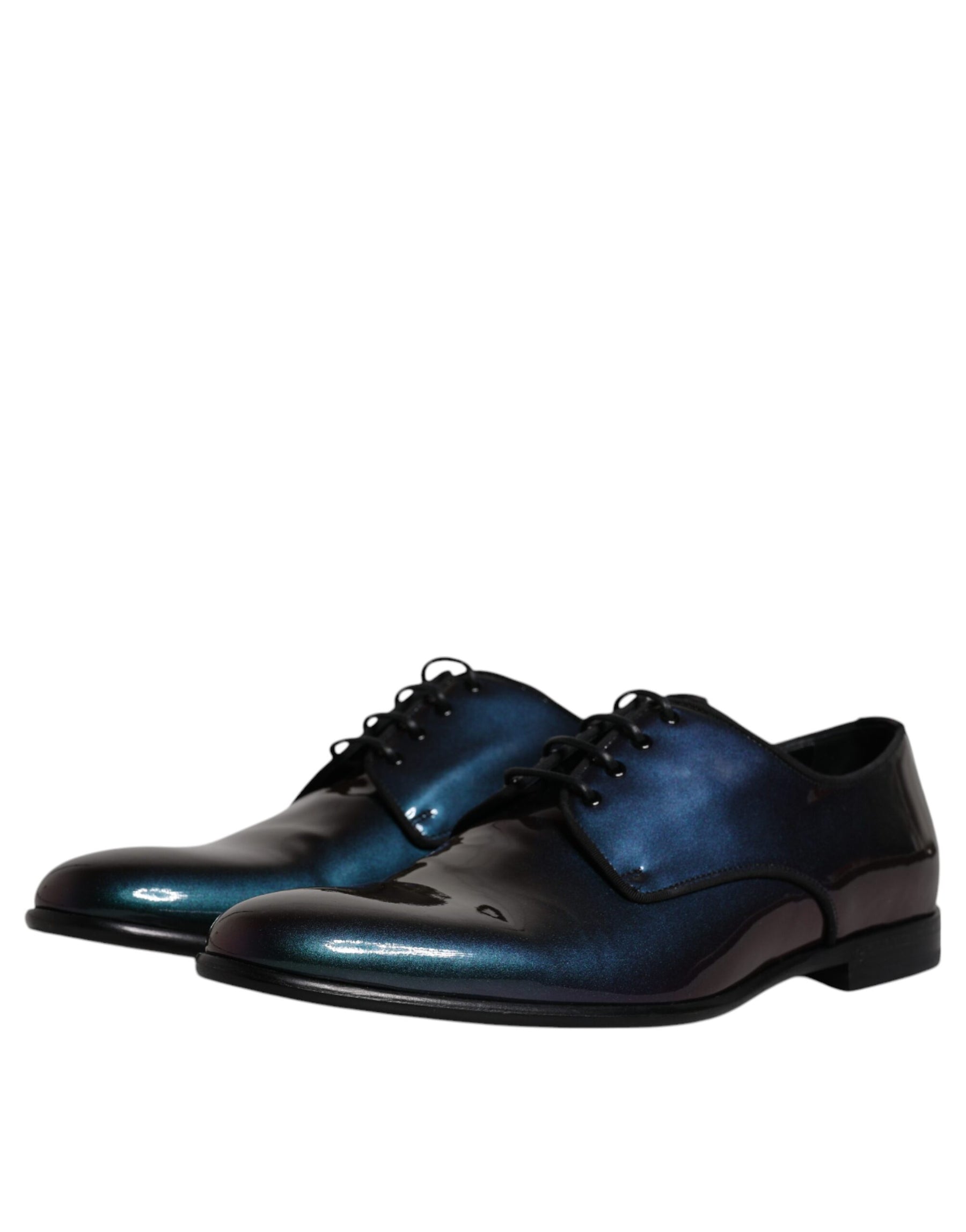 Dolce & Gabbana Peacock Patent Leather Derby Men Dress Shoes | Regal Royce