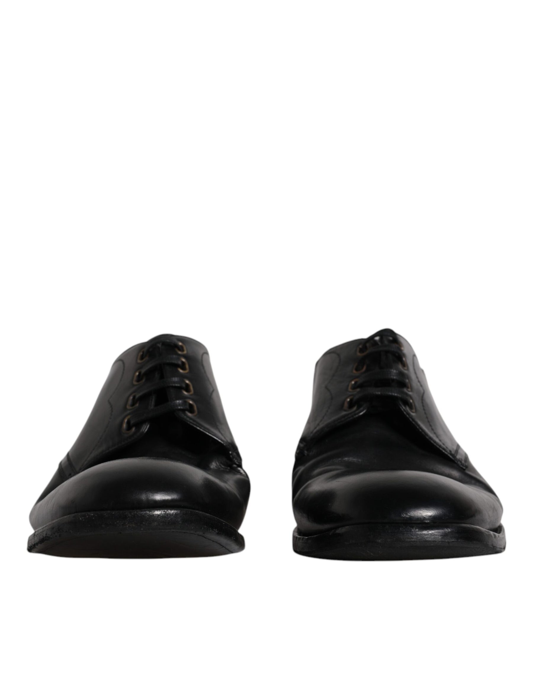 Dolce & Gabbana Black Leather Derby Formal Men Dress Shoes | Regal Royce