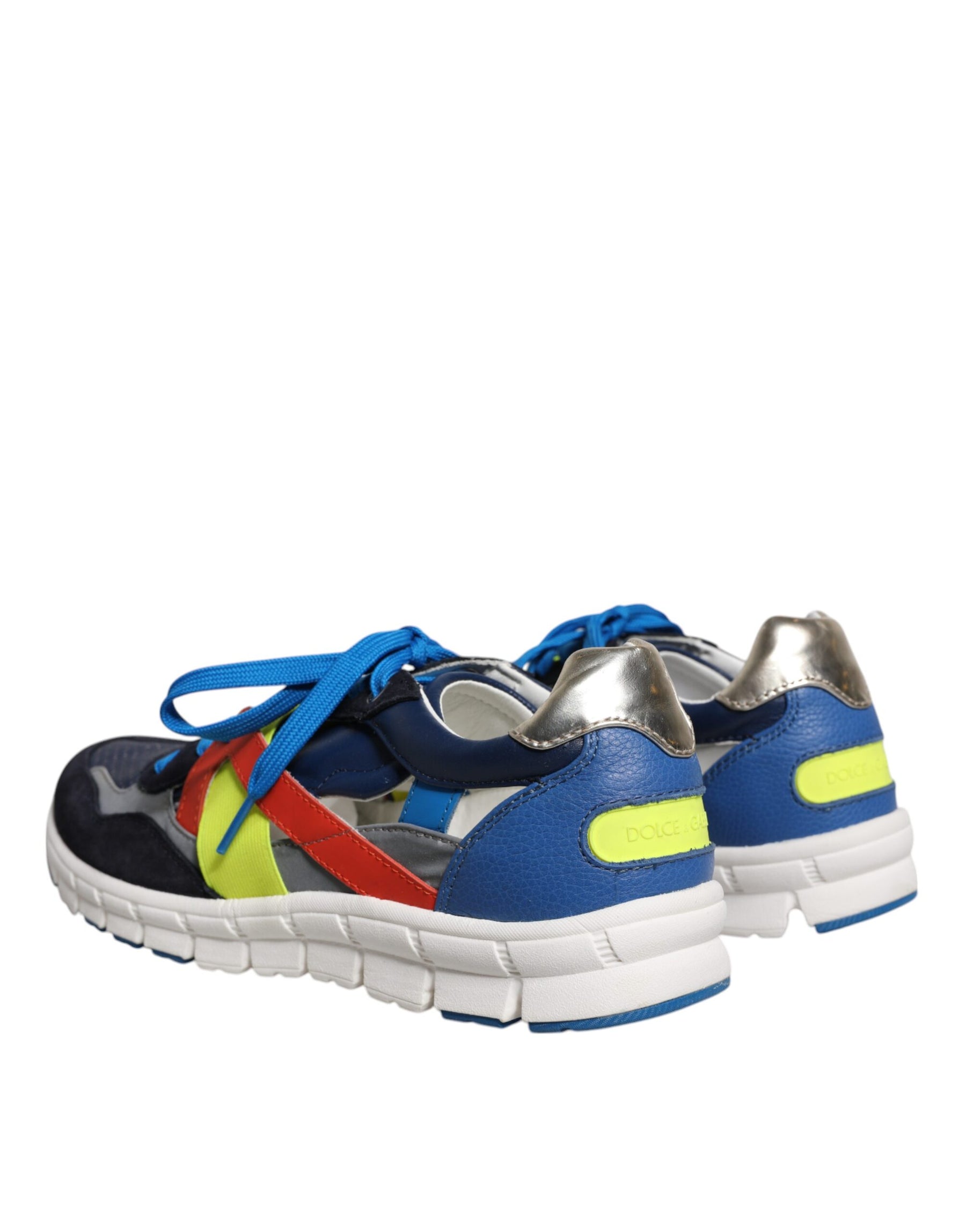 Dolce & Gabbana Multicolor Leather Suede Low Top Sneakers Shoes | Regal Royce