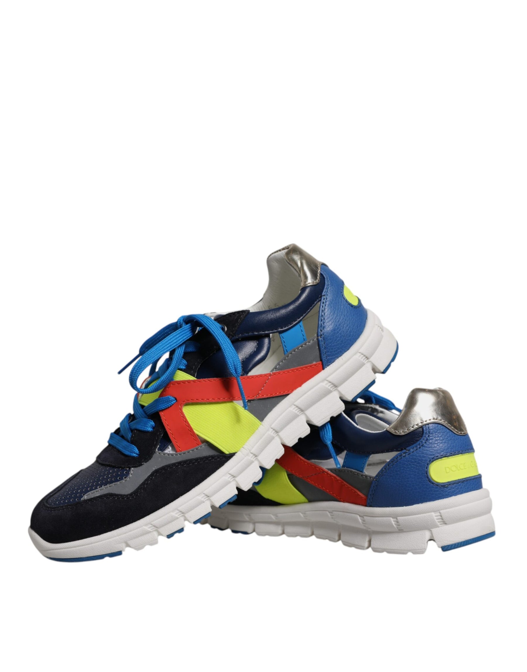 Dolce & Gabbana Multicolor Leather Suede Low Top Sneakers Shoes | Regal Royce