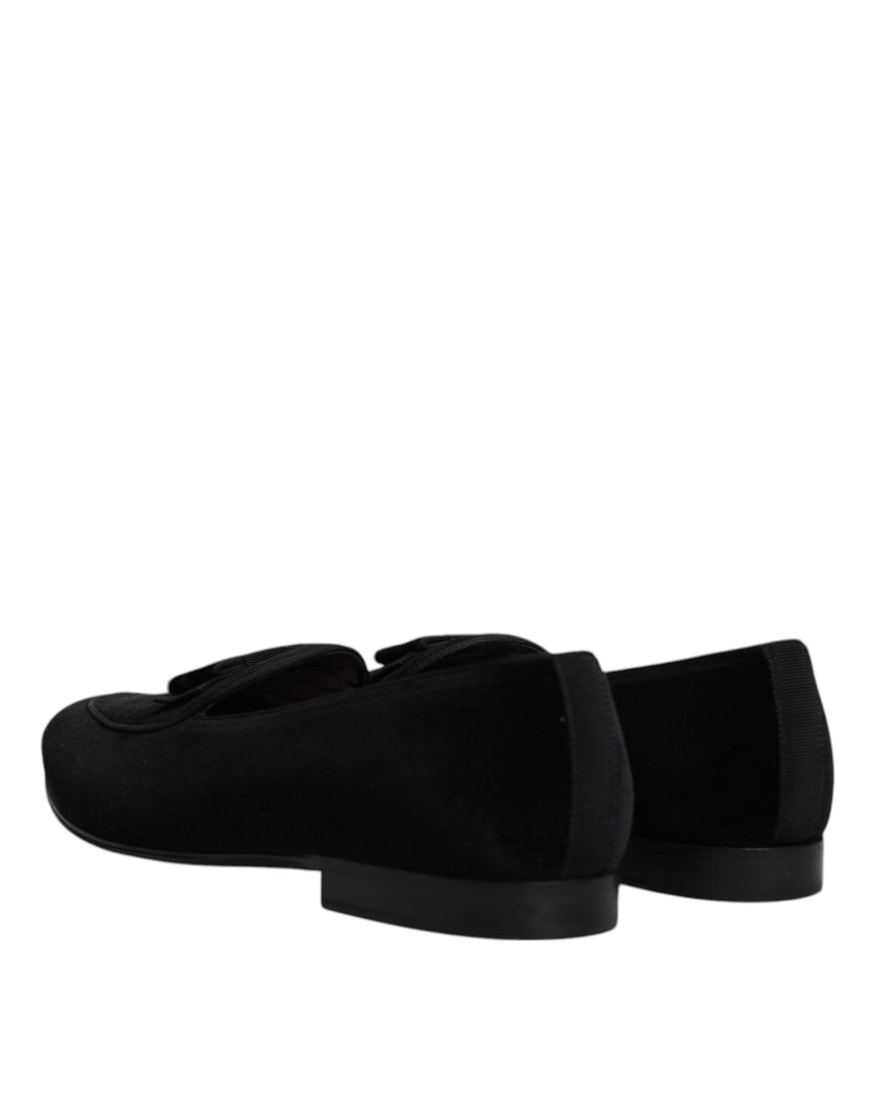 Dolce & Gabbana Black Velvet Loafers Formal Men Dress Shoes | Regal Royce