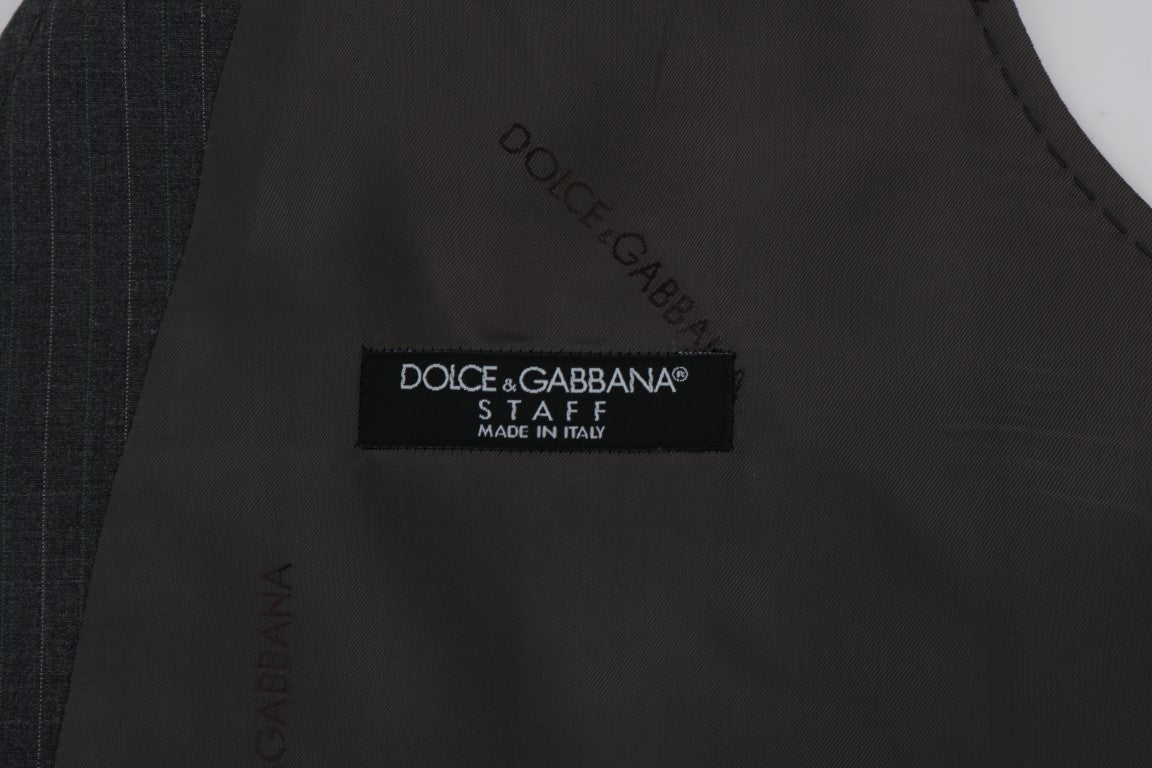 Dolce & Gabbana Gray STAFF Cotton Striped Vest | Regal Royce