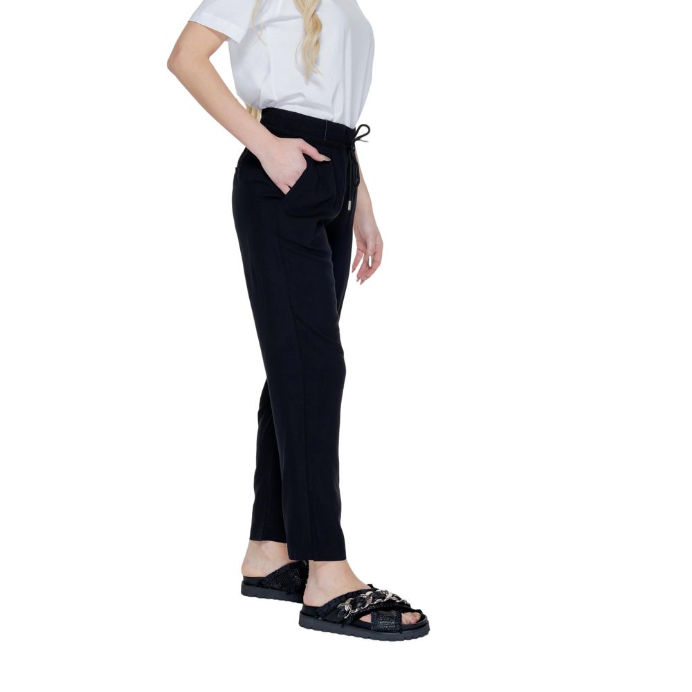Street One Black Viscose Casual Pants | Regal Royce