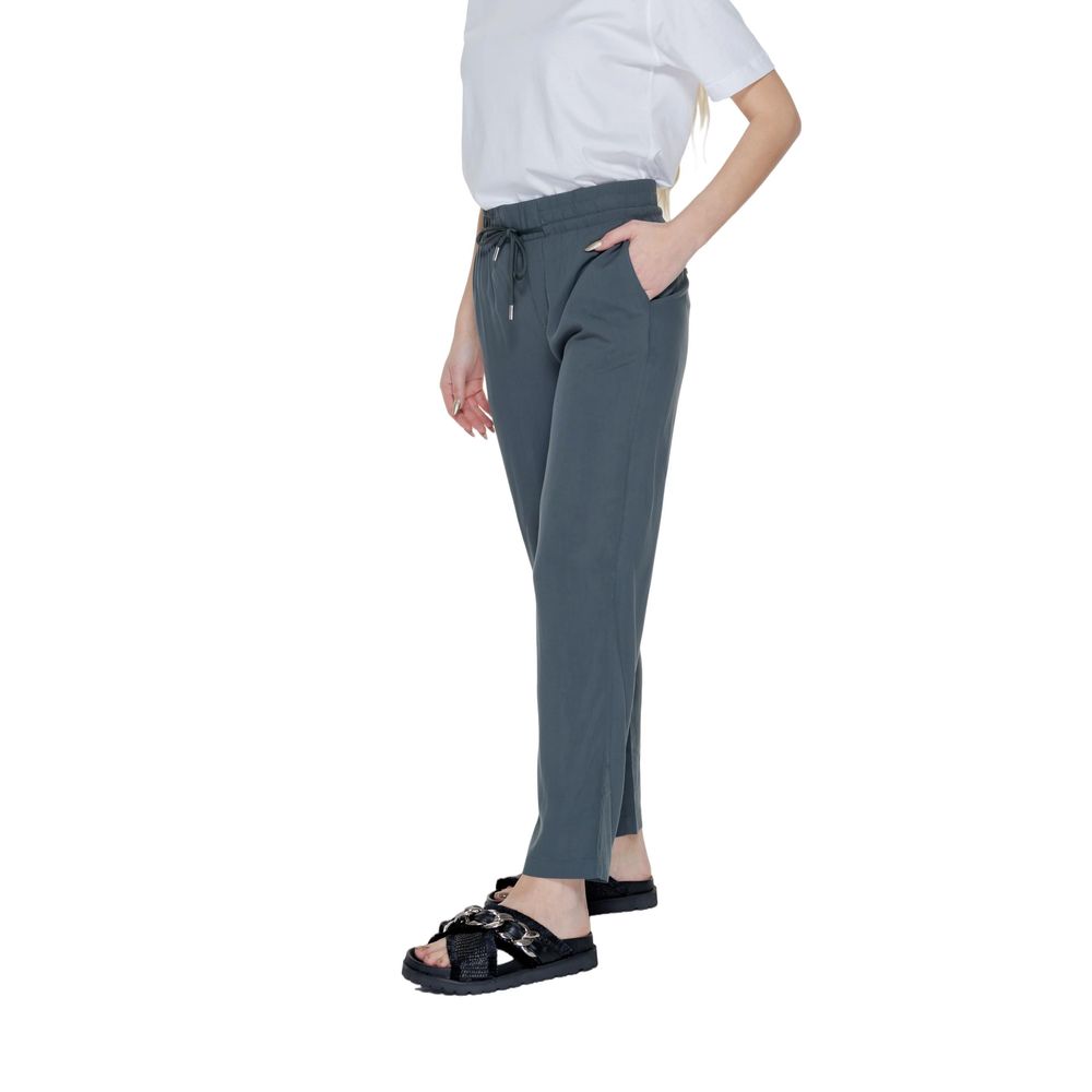 Street One Green Viscose Casual Pants | Regal Royce