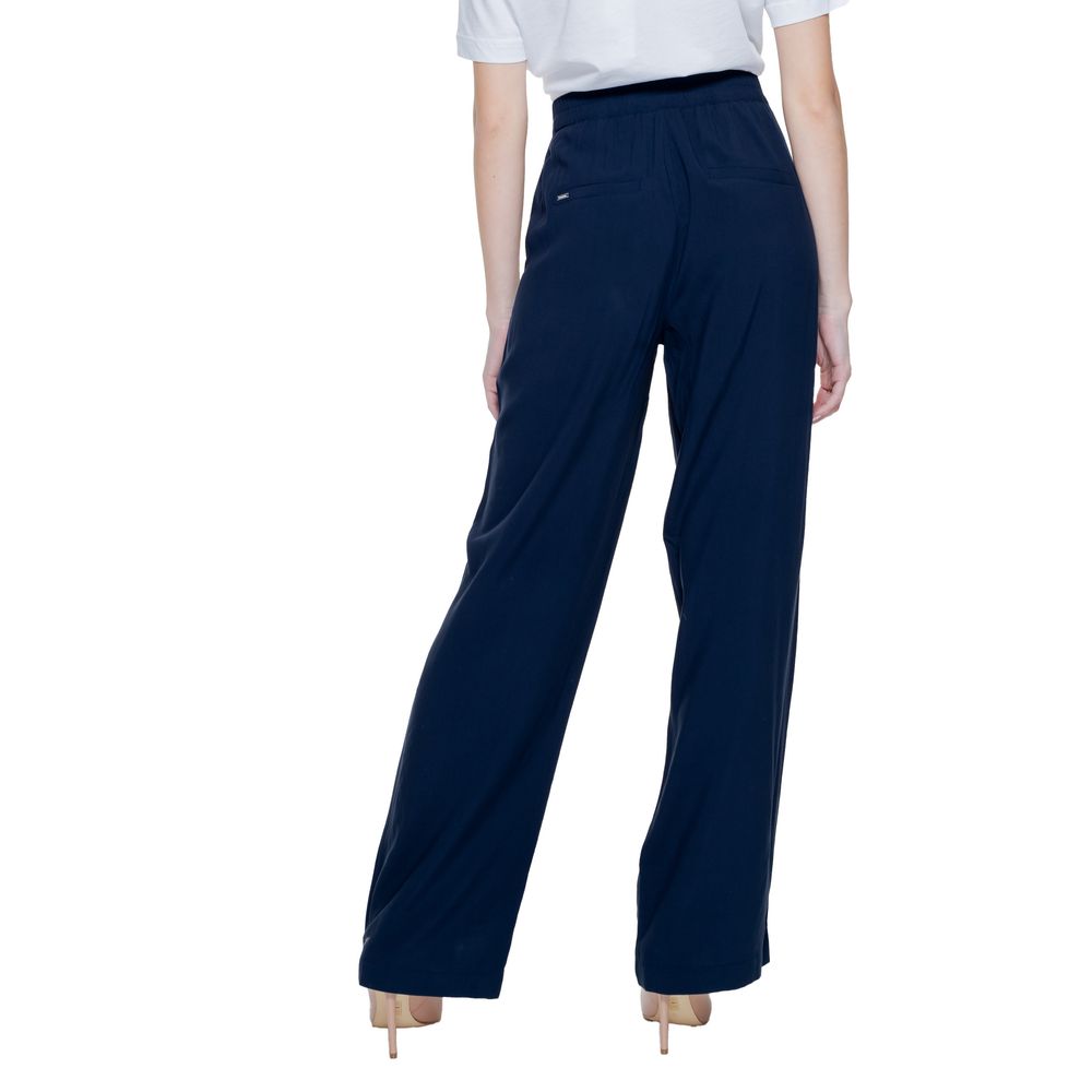 Street One Blue Viscose Casual Pants | Regal Royce