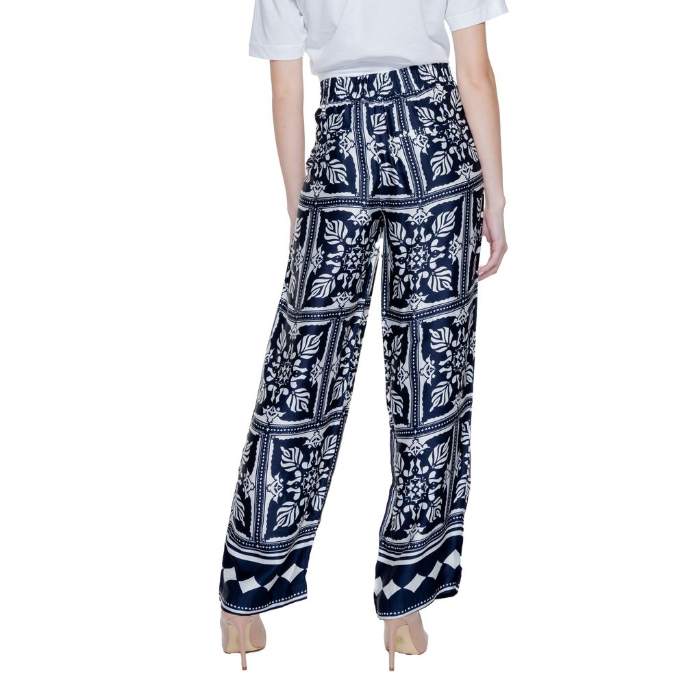 Street One Blue Viscose Casual Pants | Regal Royce