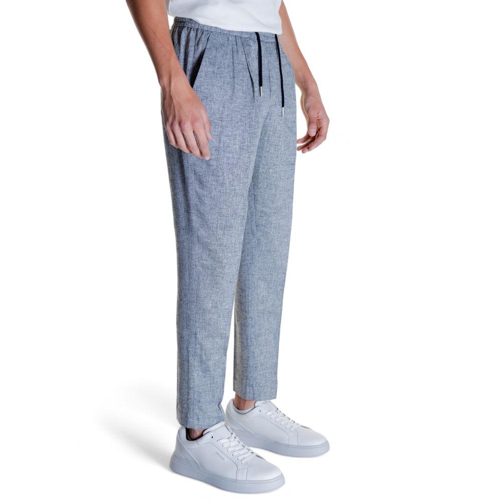 Antony Morato Black Linen Casual Pants | Regal Royce