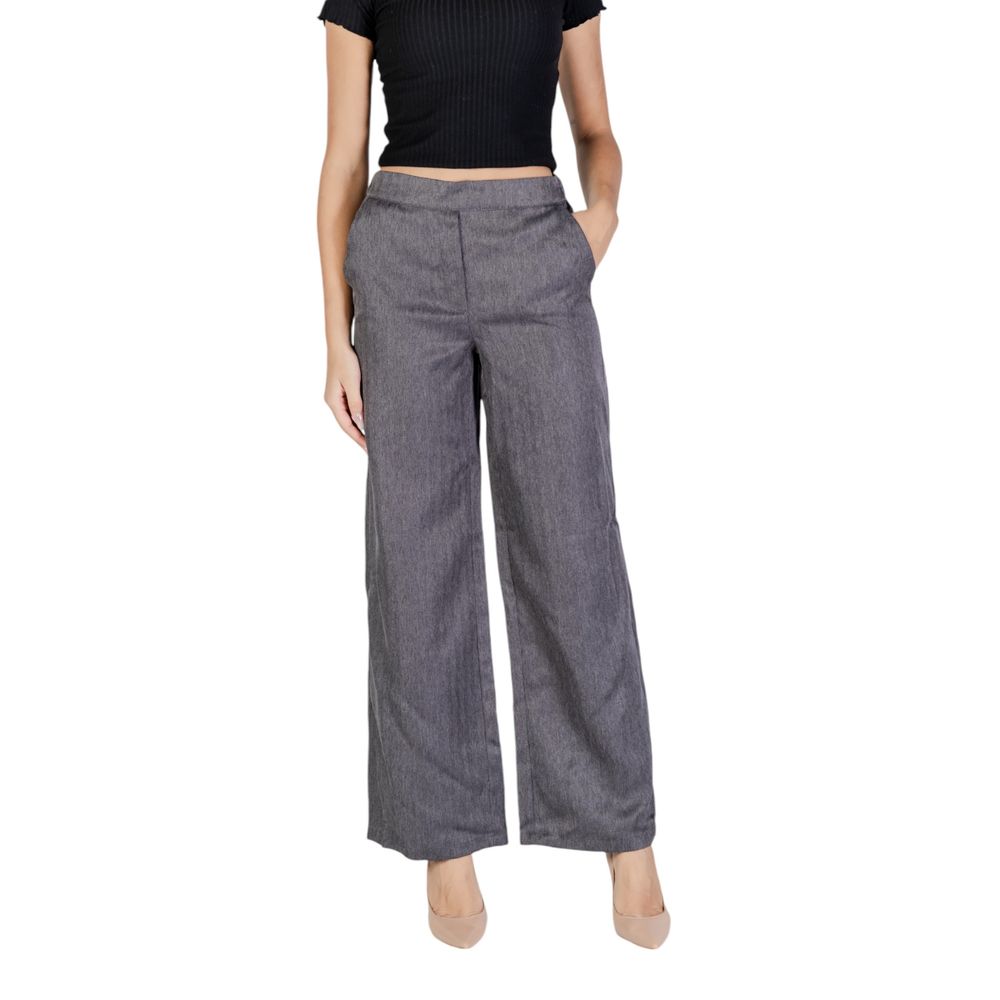 Jacqueline De Yong Gray Polyester Casual Pants | Regal Royce
