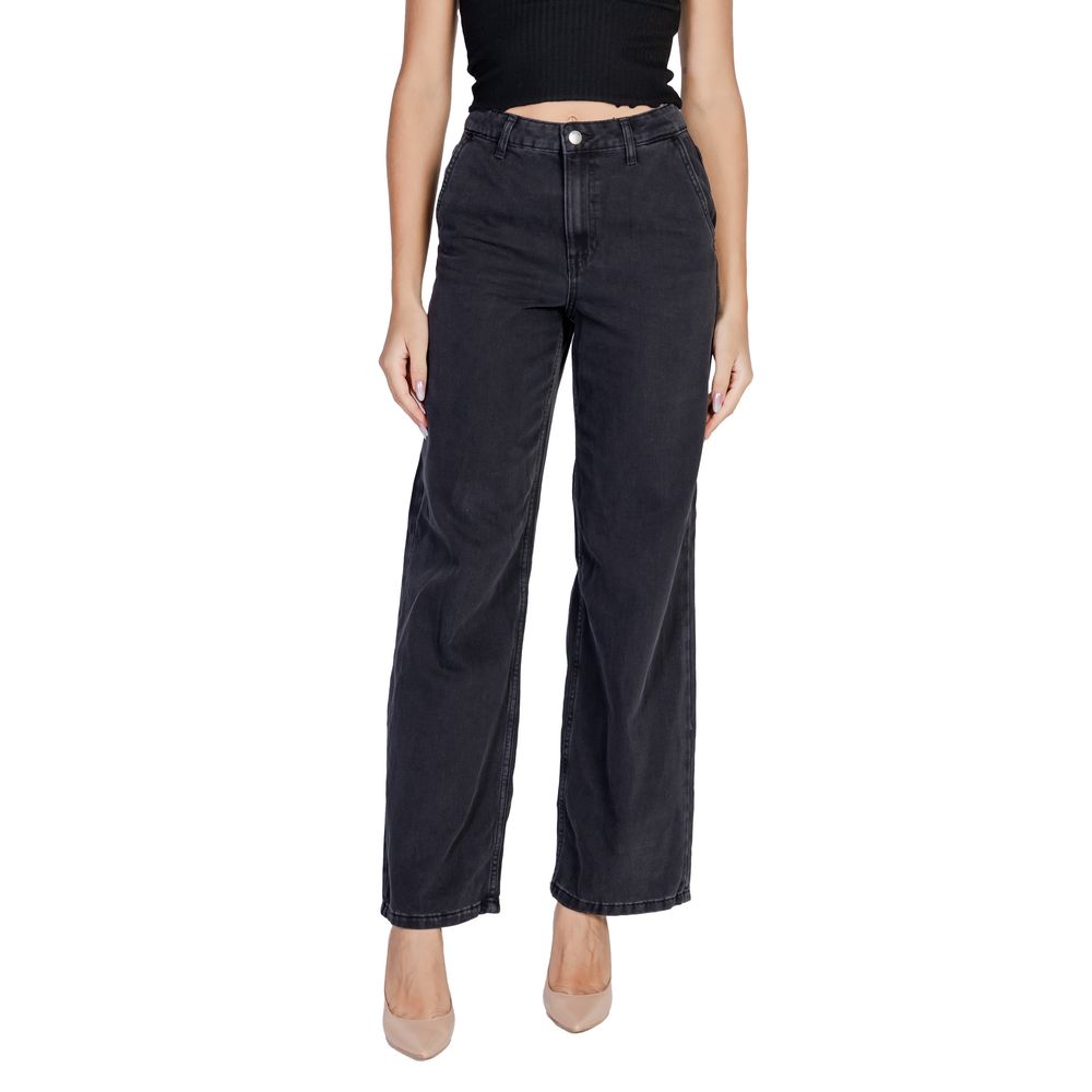 Jacqueline De Yong Black Cotton Relaxed Fit Jeans | Regal Royce
