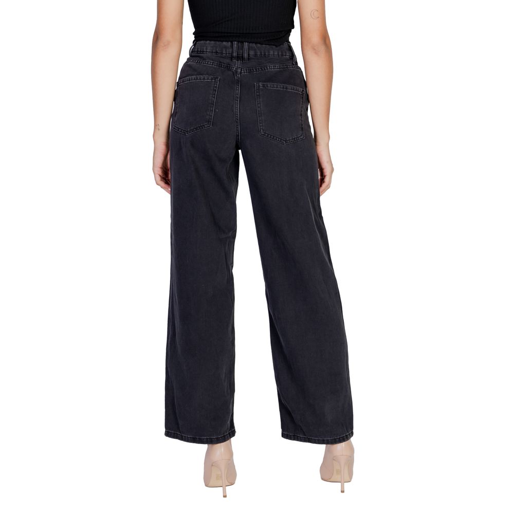 Jacqueline De Yong Black Cotton Relaxed Fit Jeans | Regal Royce