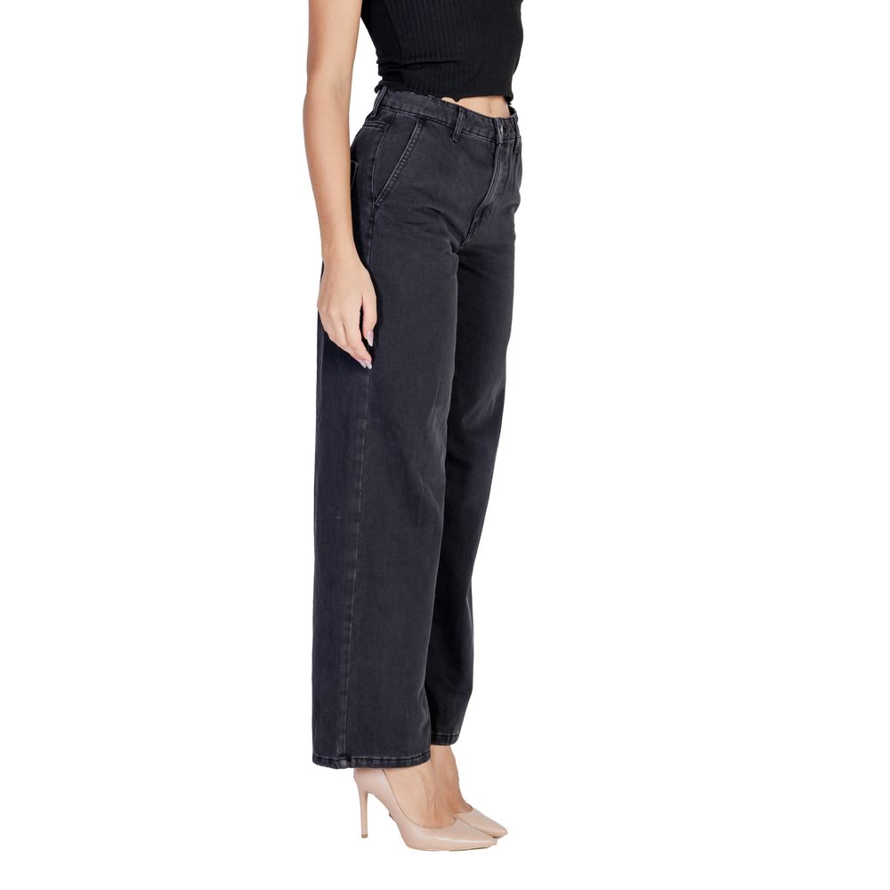 Jacqueline De Yong Black Cotton Relaxed Fit Jeans | Regal Royce
