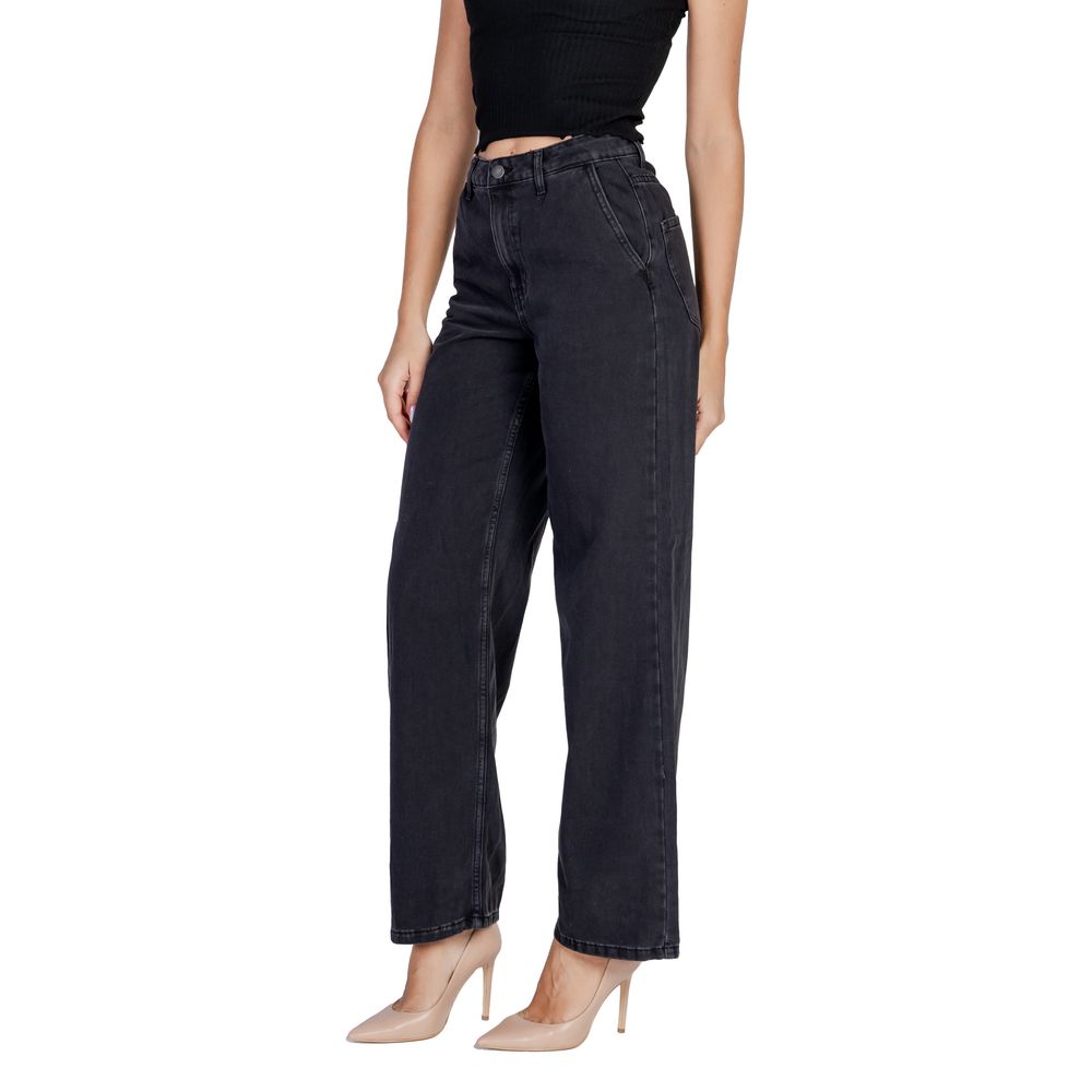 Jacqueline De Yong Black Cotton Relaxed Fit Jeans | Regal Royce