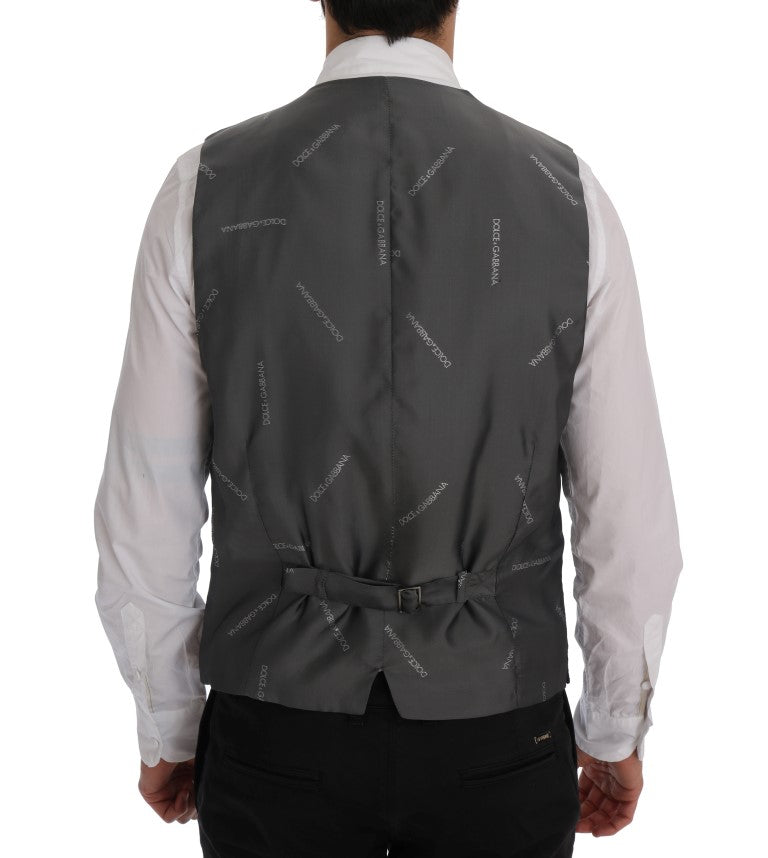 Dolce & Gabbana Gray STAFF Cotton Striped Vest | Regal Royce
