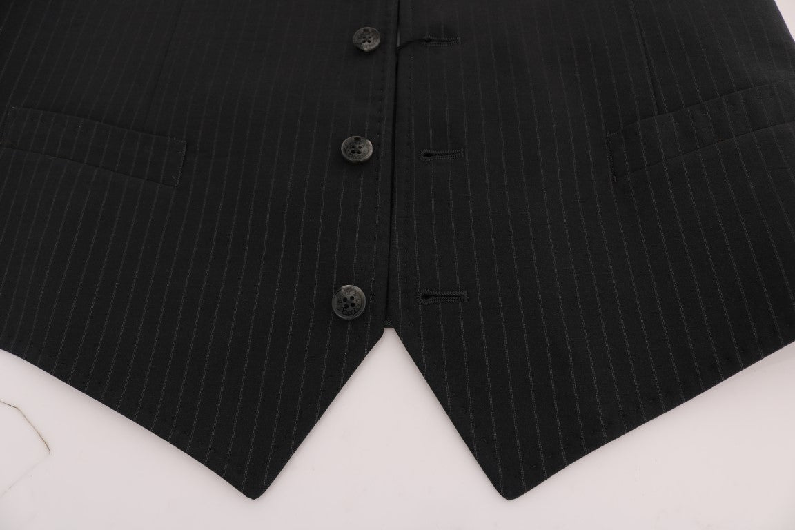 Dolce & Gabbana Gray STAFF Cotton Striped Vest | Regal Royce