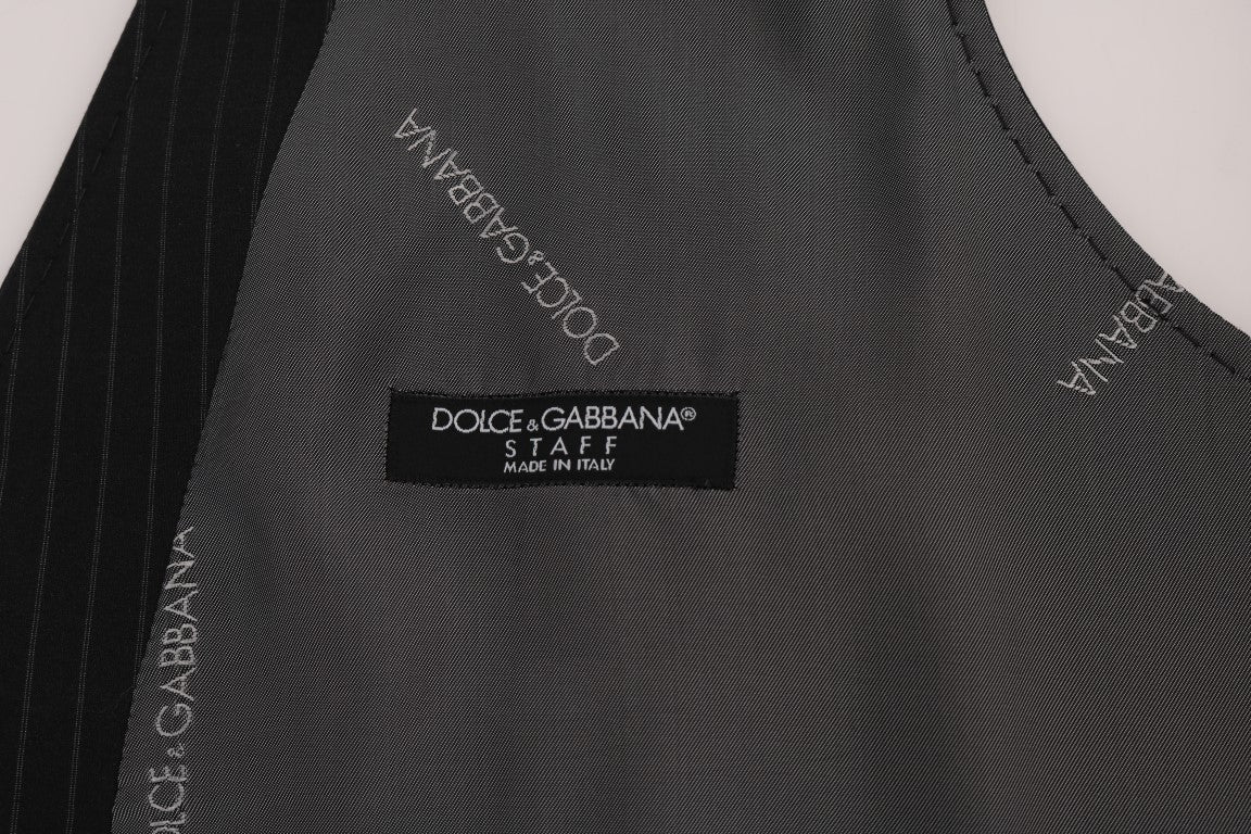 Dolce & Gabbana Gray STAFF Cotton Striped Vest | Regal Royce