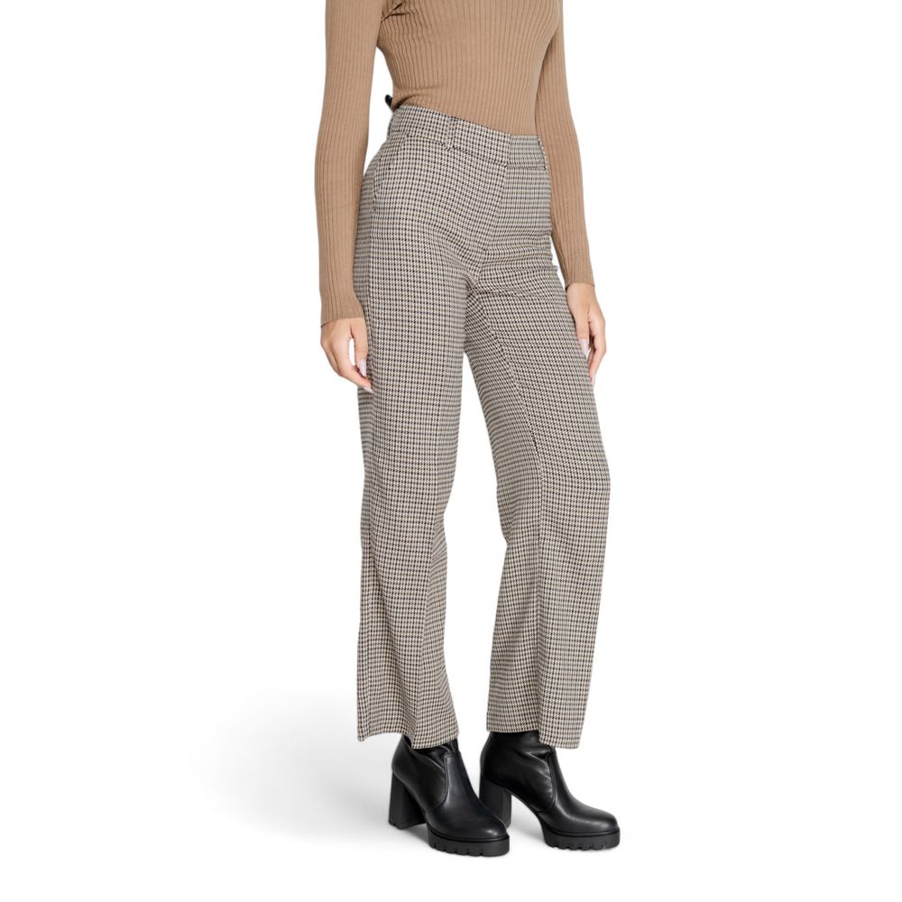 Only Beige Polyester Flared Pants | Regal Royce