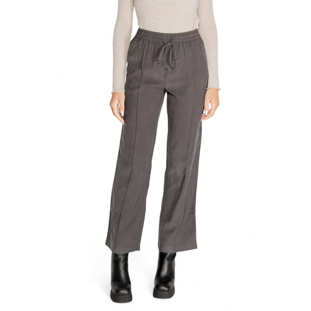 Jacqueline De Yong Gray Viscose Casual Pants | Regal Royce