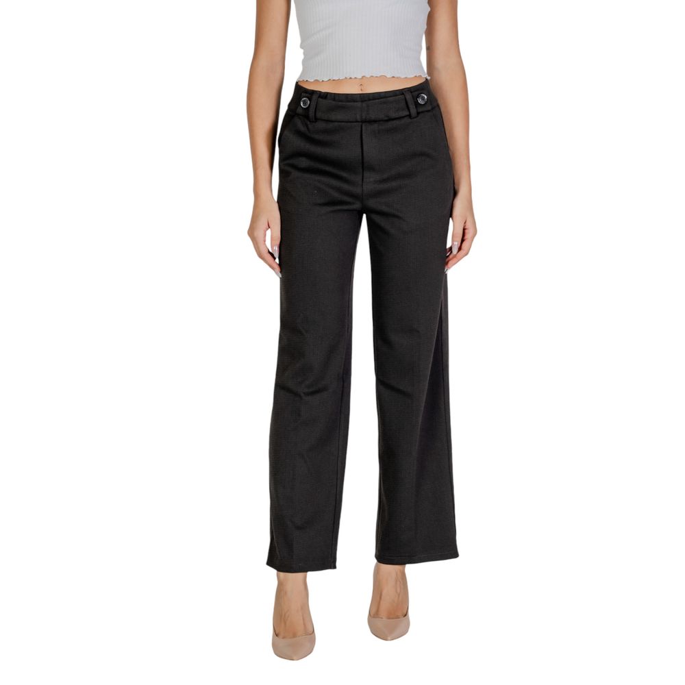 Street One Black Polyester Casual Pants | Regal Royce