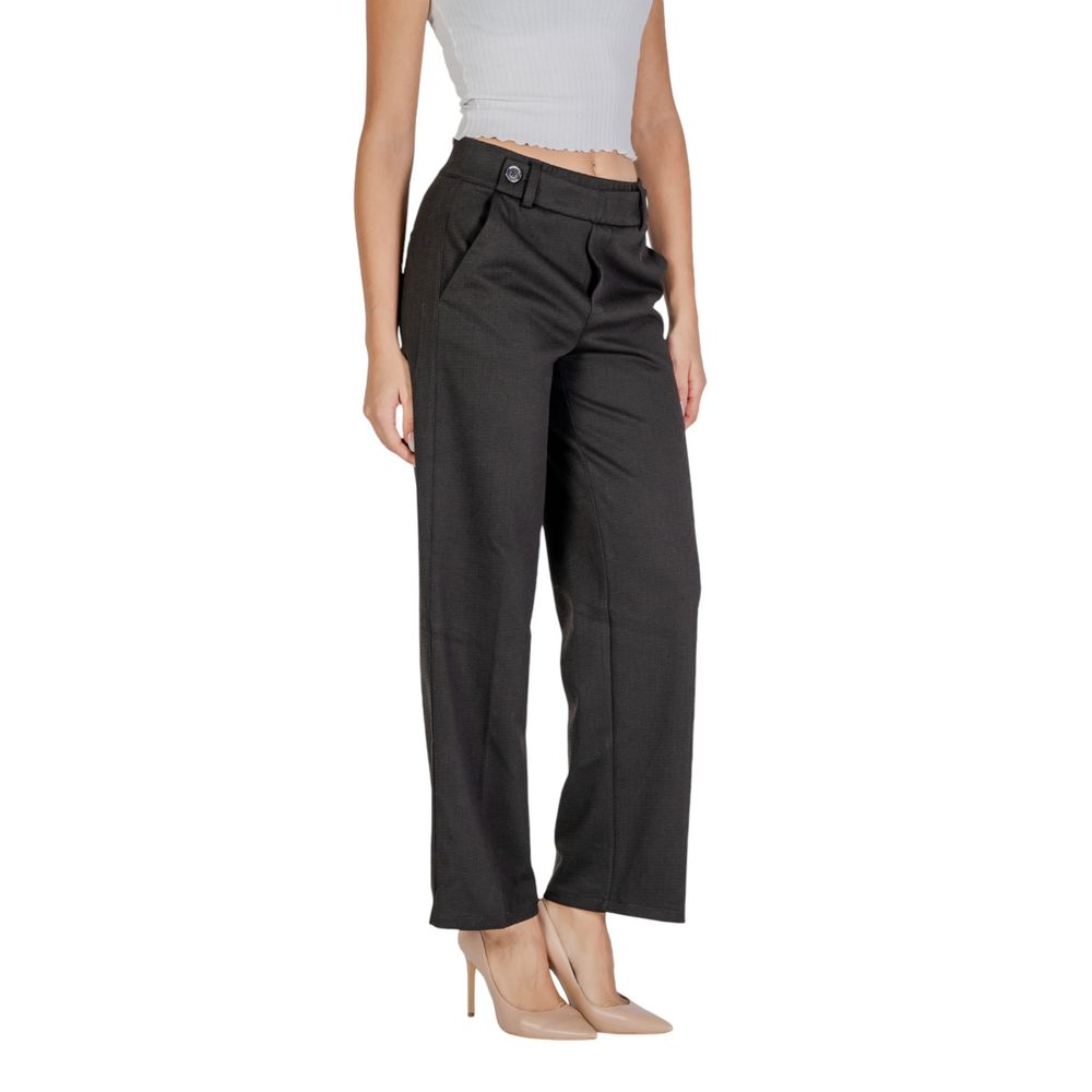 Street One Black Polyester Casual Pants | Regal Royce