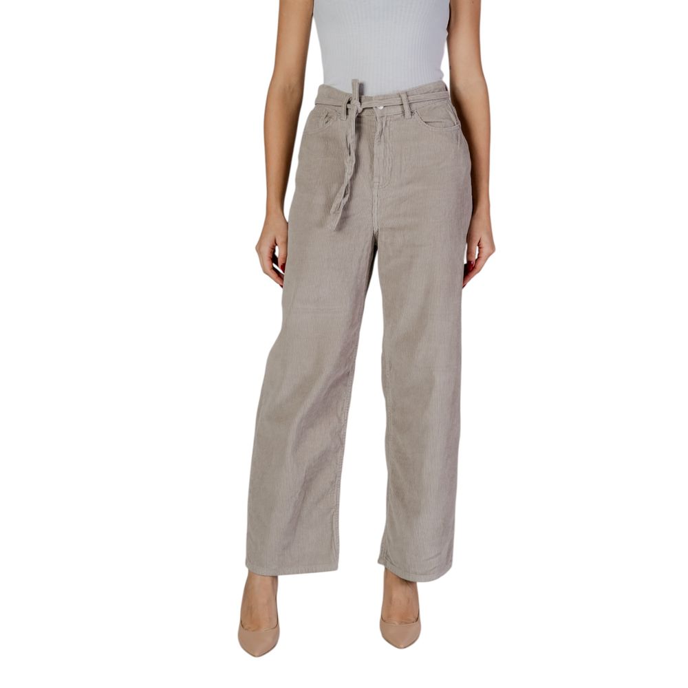 Only Beige Cotton Casual Pants | Regal Royce